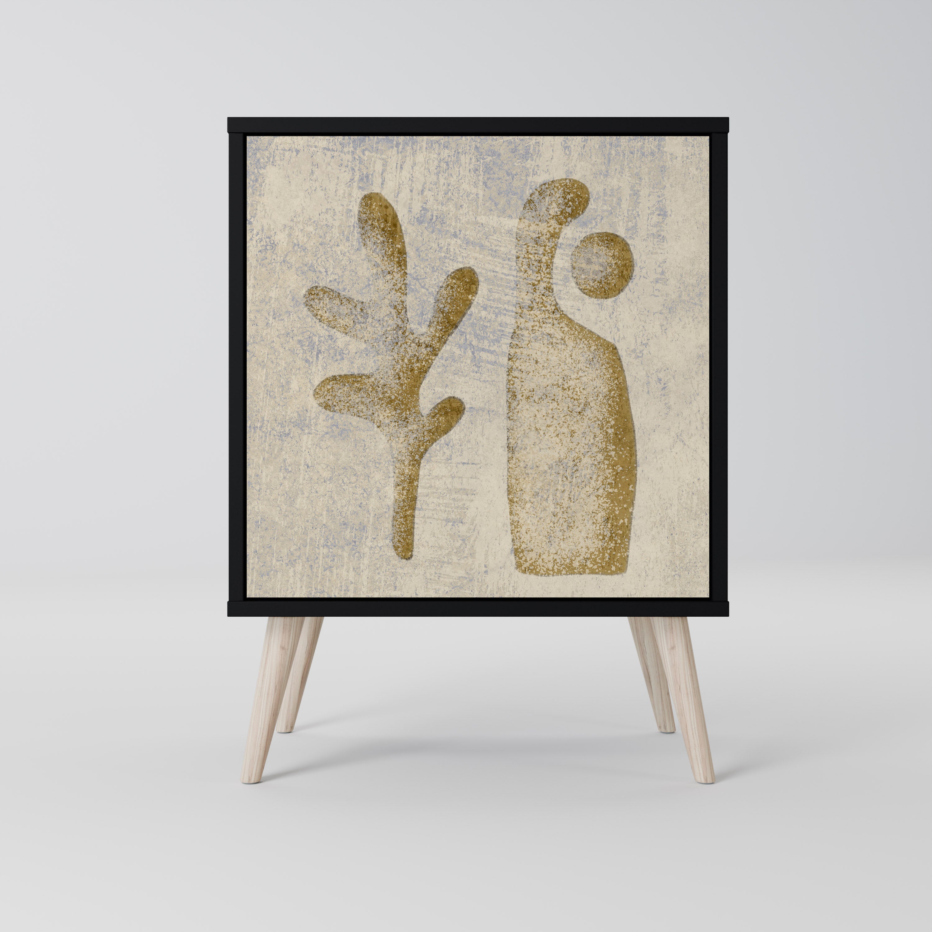 SAND SCULPTURES Sideboard mit 1 Tür in Schwarz