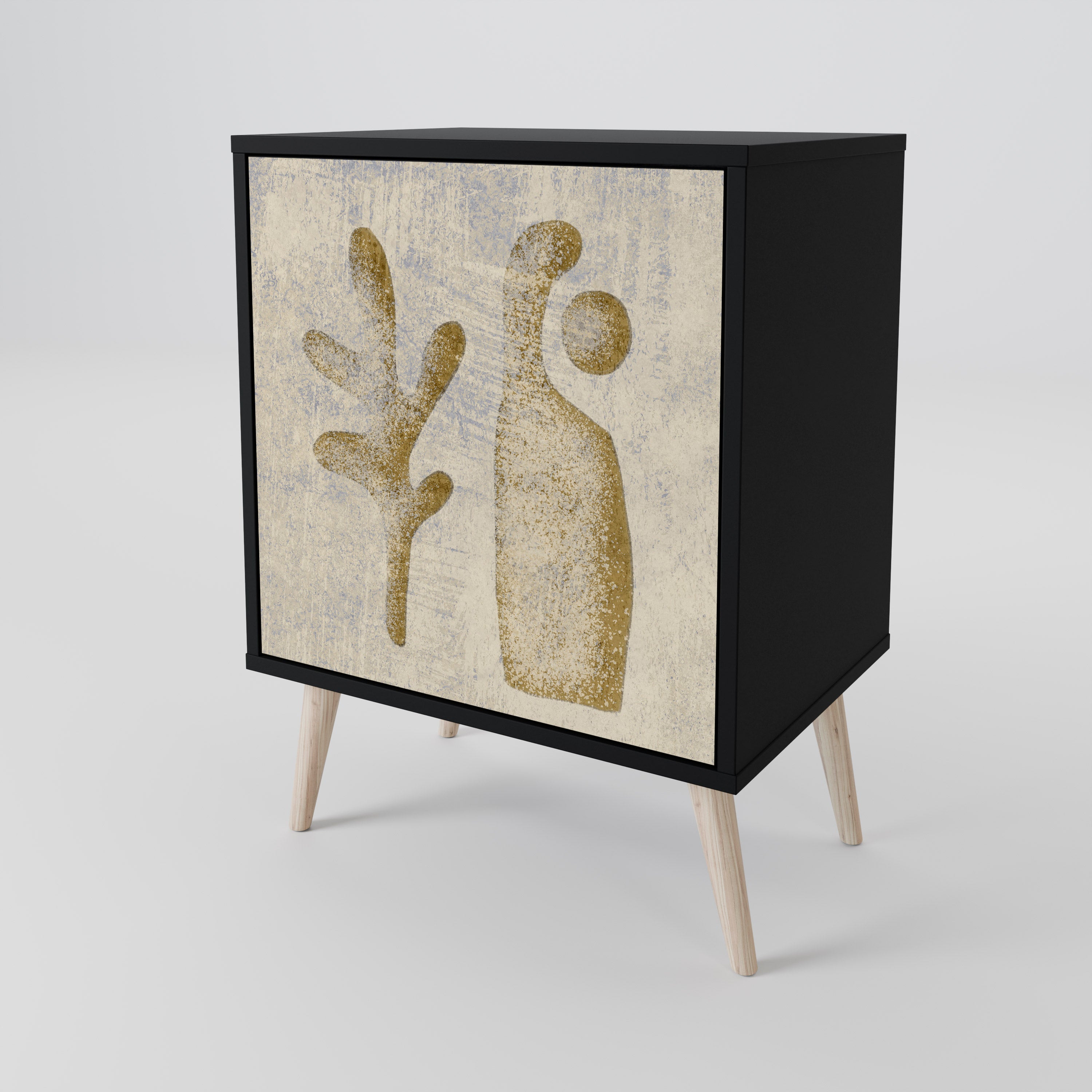 SAND SCULPTURES Sideboard mit 1 Tür in Schwarz