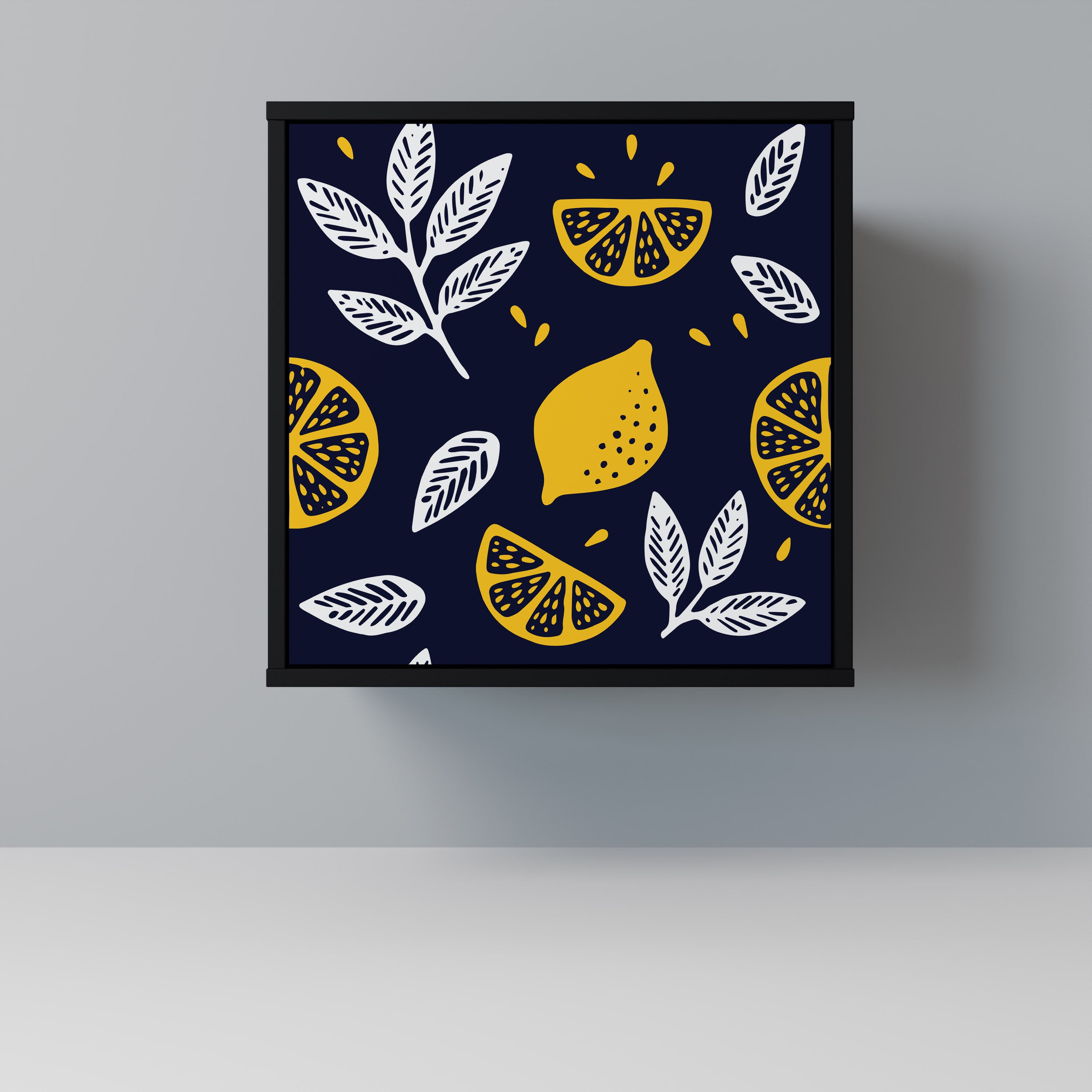 CITRUS BLACK AND WHITE Sideboard mit 1 Tür in Schwarz