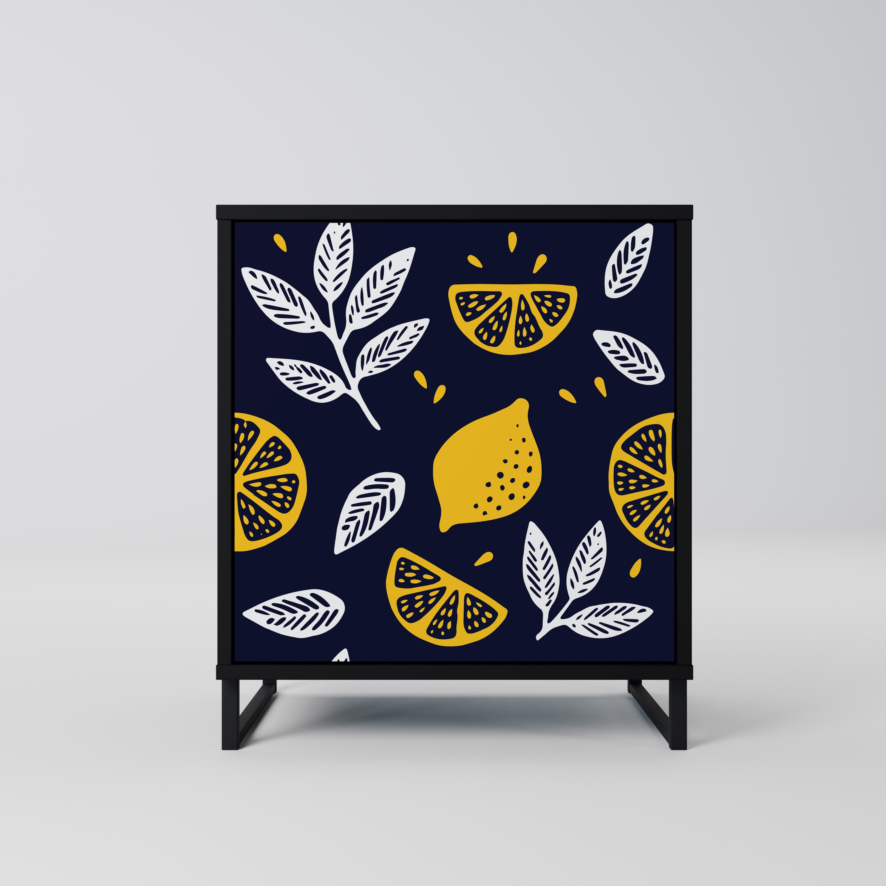 CITRUS BLACK AND WHITE Sideboard mit 1 Tür in Schwarz