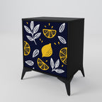 CITRUS BLACK AND WHITE 1-Door Sideboard in Black Finish
