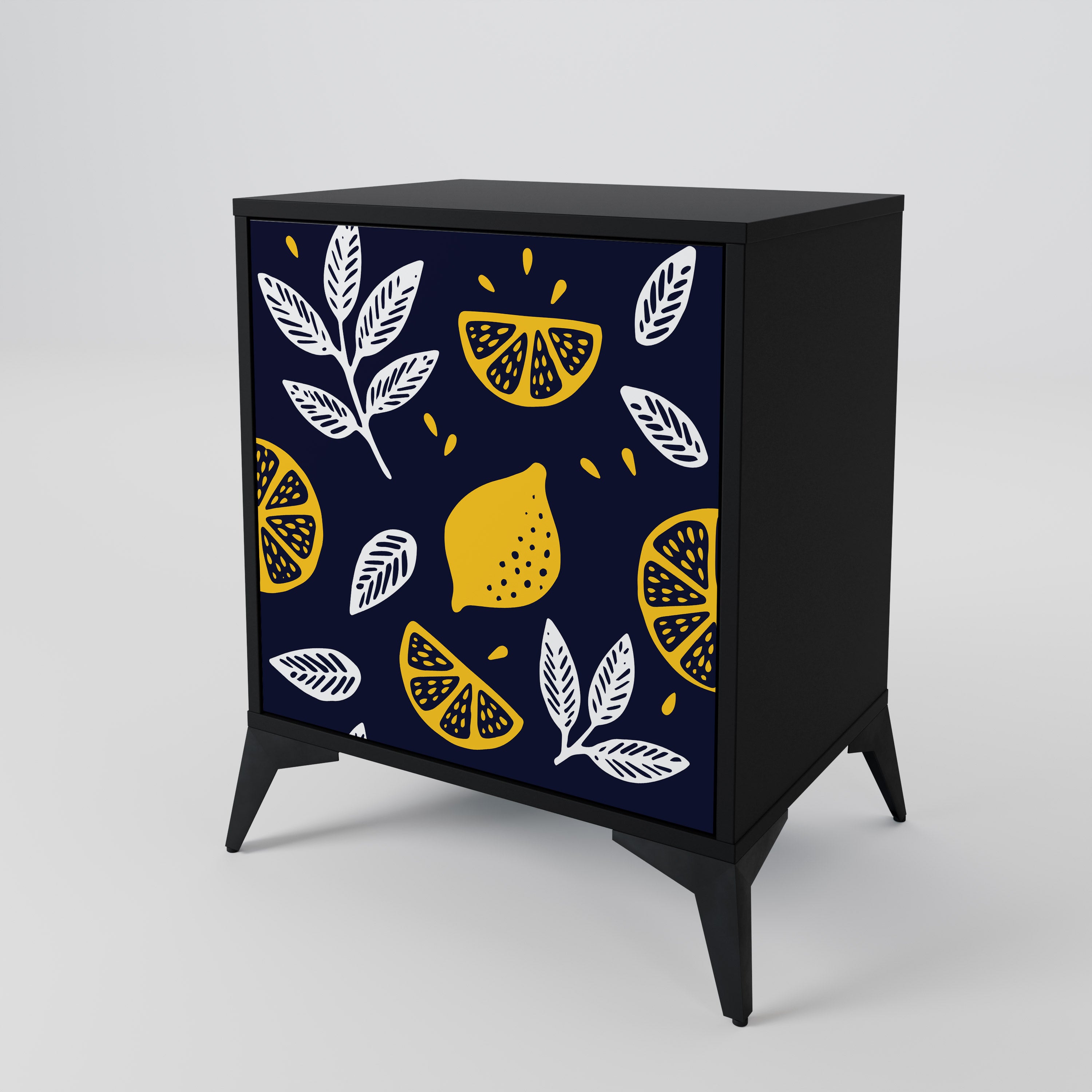 CITRUS BLACK AND WHITE Sideboard mit 1 Tür in Schwarz
