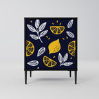 CITRUS BLACK AND WHITE 1-Door Sideboard in Black Finish