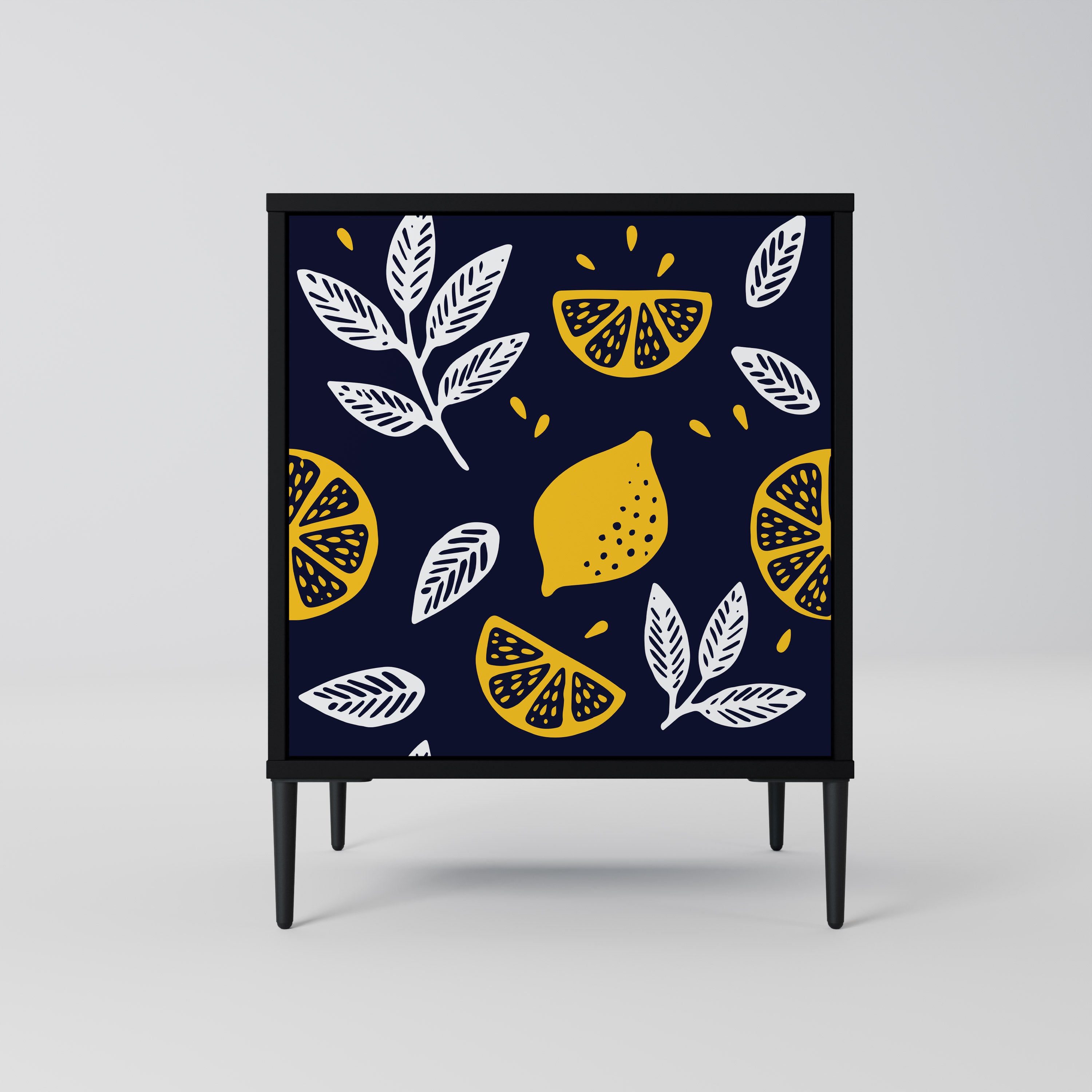 CITRUS BLACK AND WHITE Sideboard mit 1 Tür in Schwarz