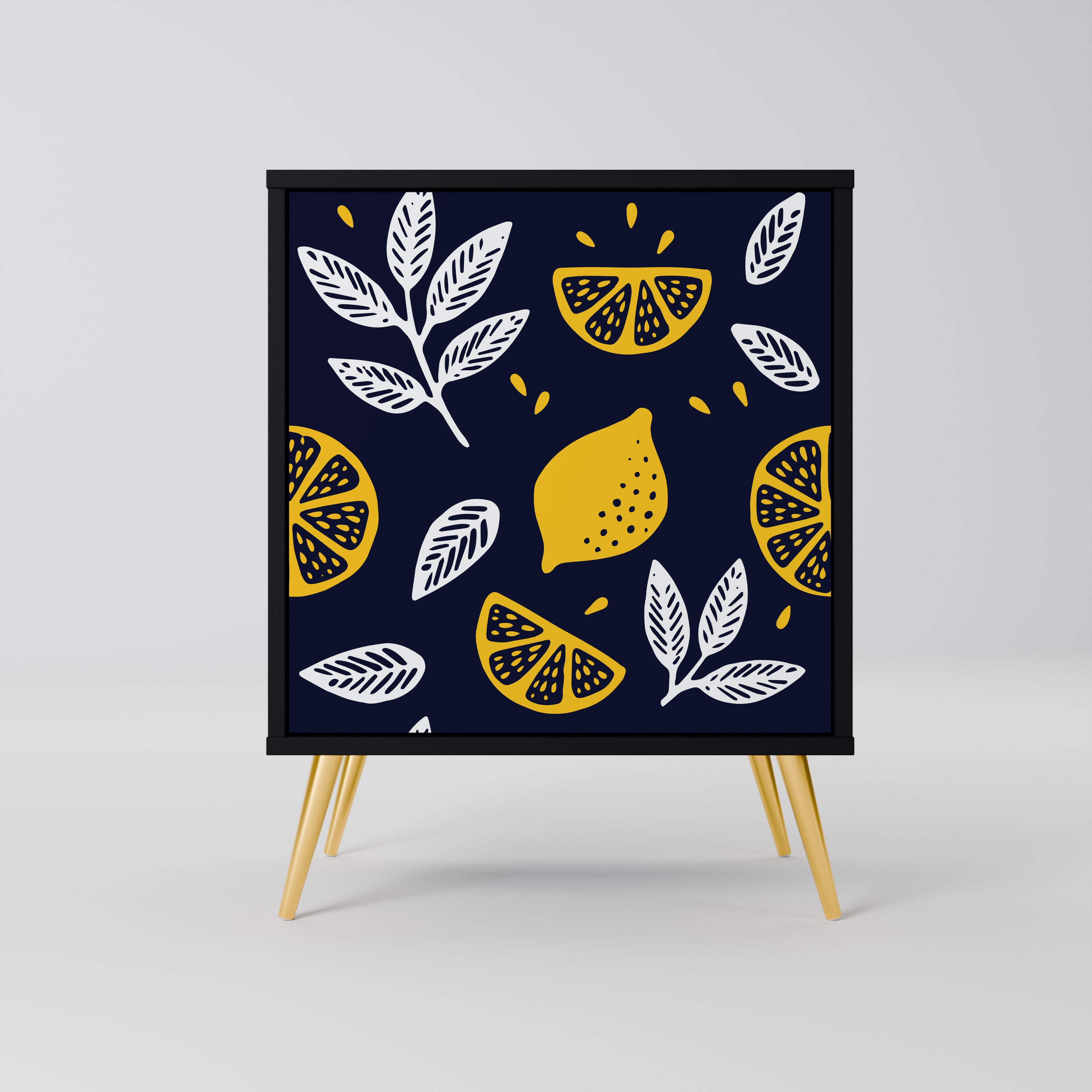 CITRUS BLACK AND WHITE Sideboard mit 1 Tür in Schwarz