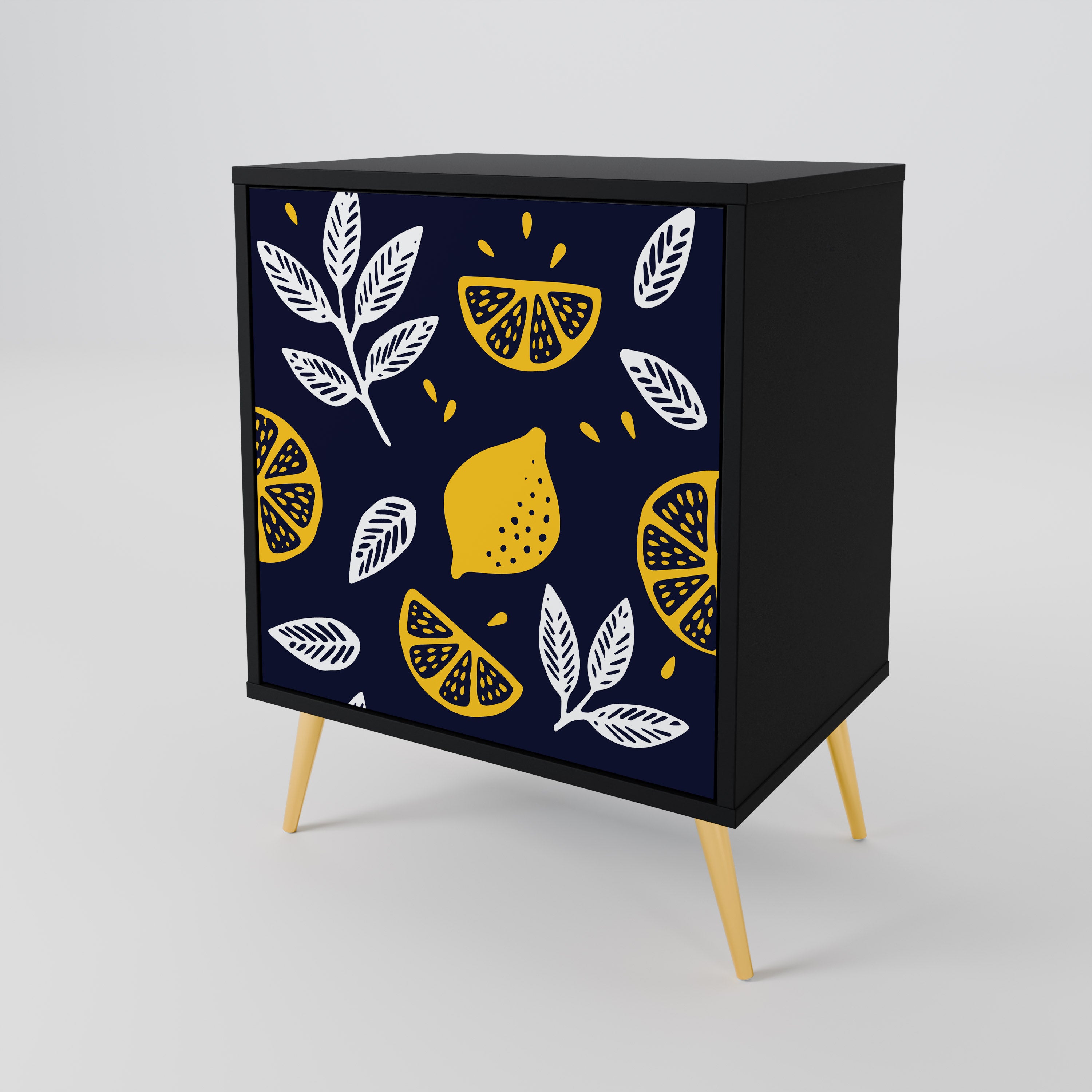 CITRUS BLACK AND WHITE Sideboard mit 1 Tür in Schwarz
