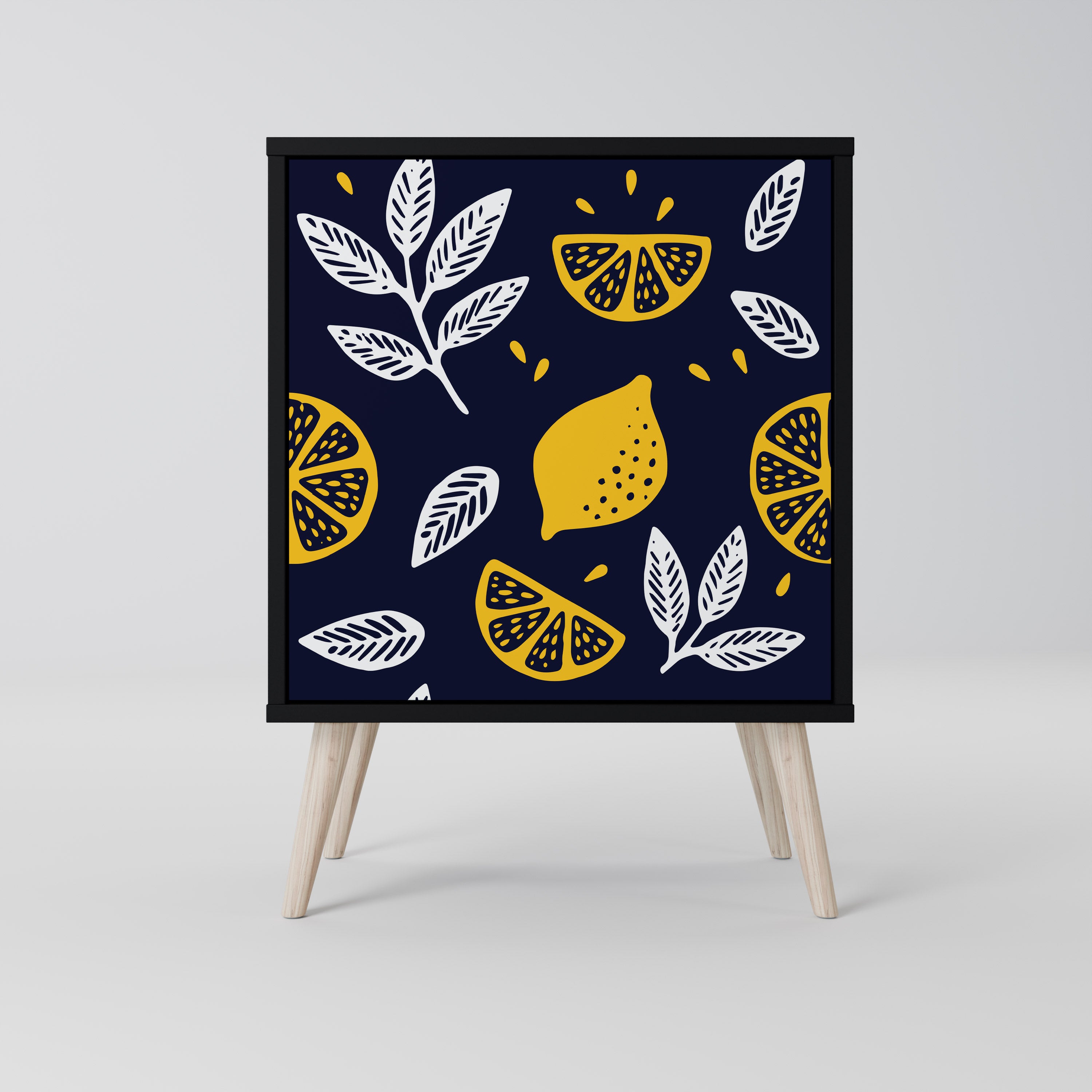 CITRUS BLACK AND WHITE Sideboard mit 1 Tür in Schwarz