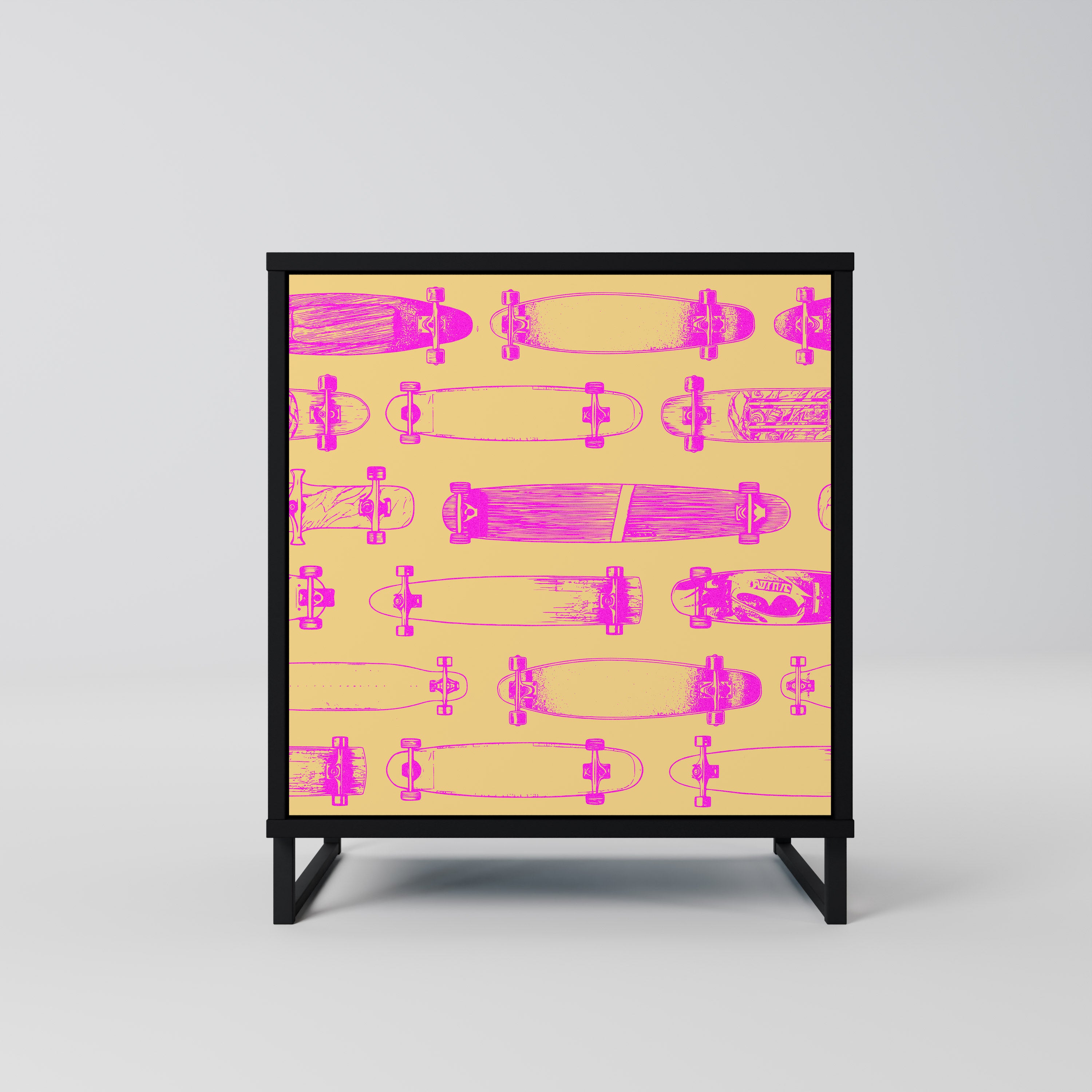 SKATEBOARD ARTISTRY Sideboard mit 1 Tür in Schwarz