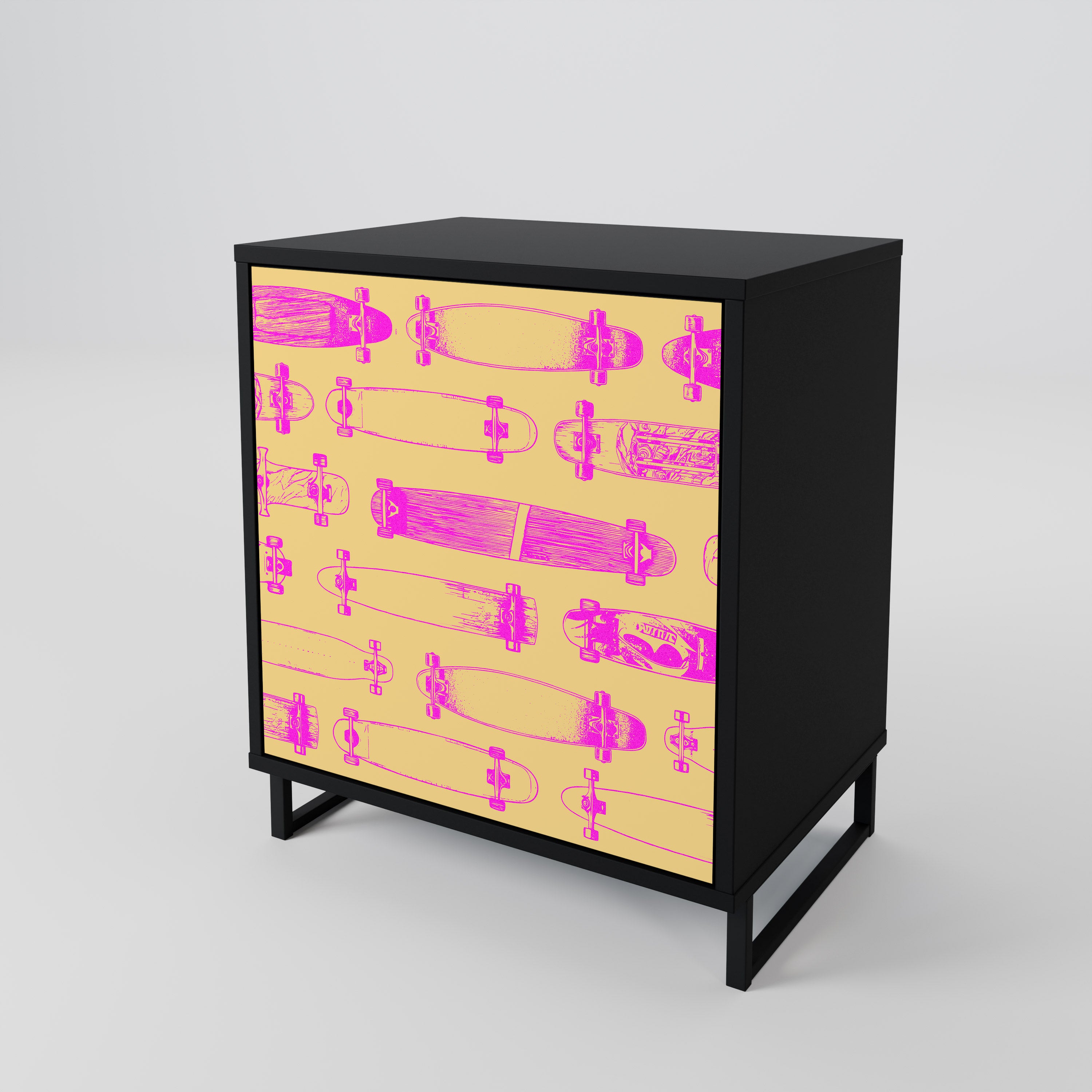 SKATEBOARD ARTISTRY Sideboard mit 1 Tür in Schwarz