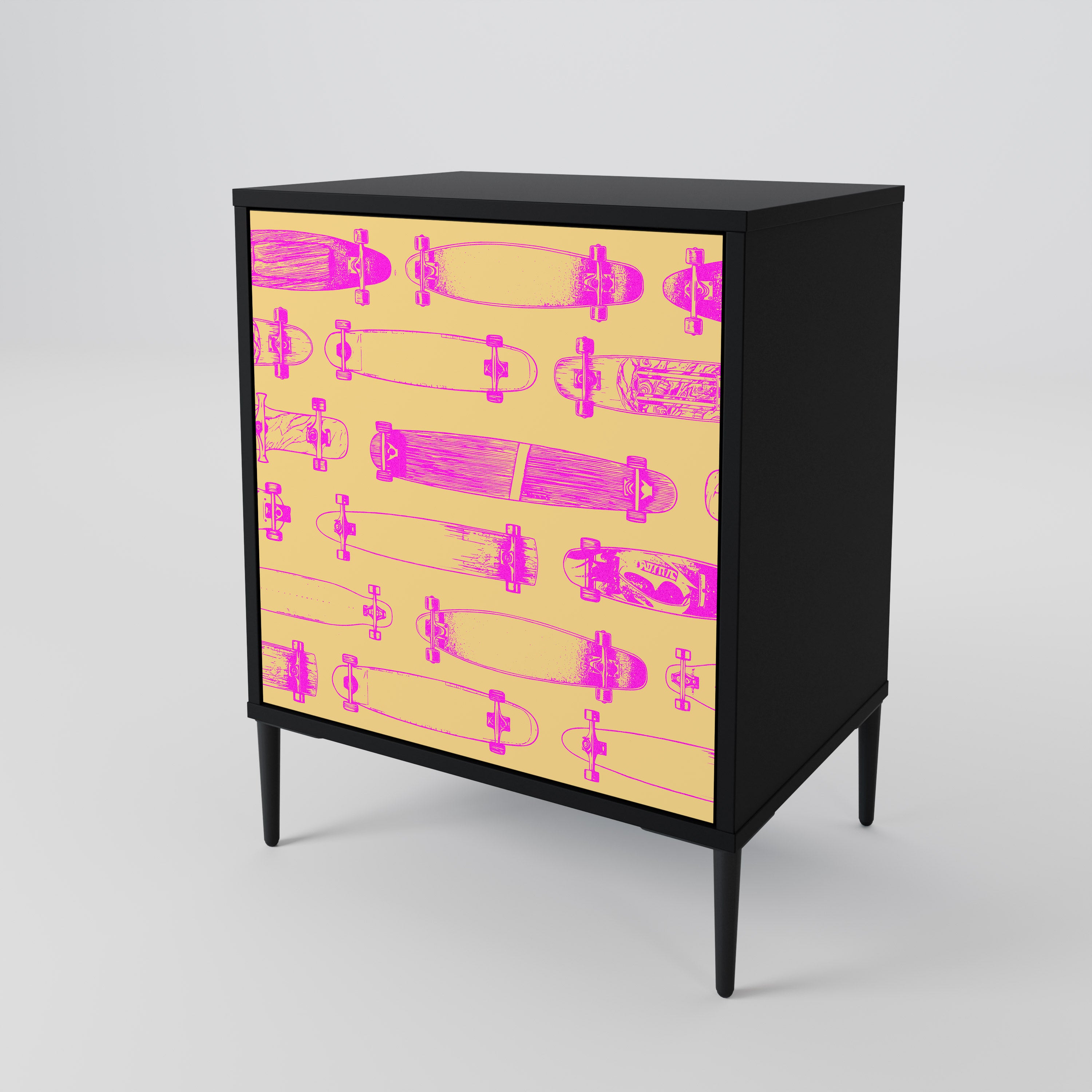 SKATEBOARD ARTISTRY Sideboard mit 1 Tür in Schwarz