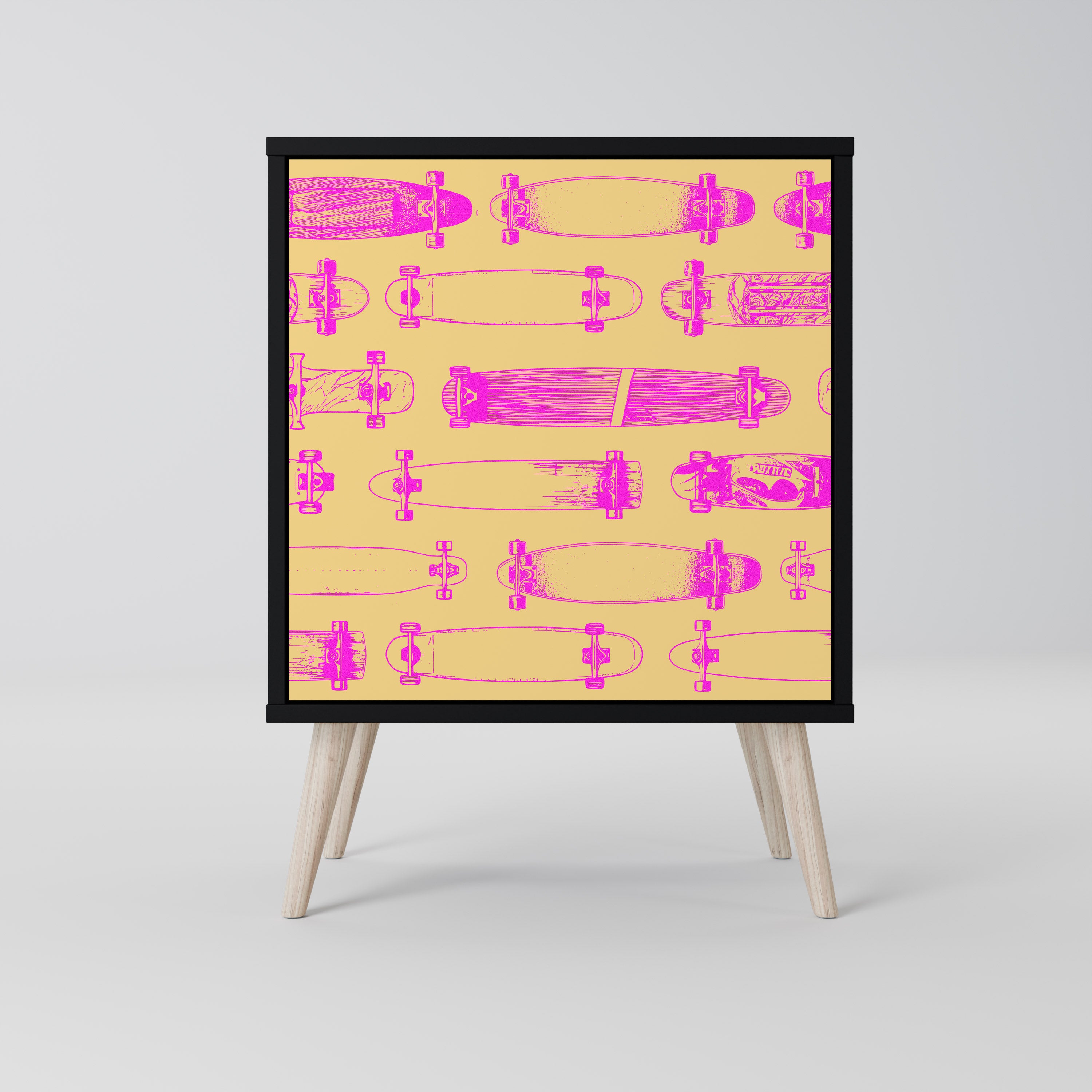 SKATEBOARD ARTISTRY Sideboard mit 1 Tür in Schwarz