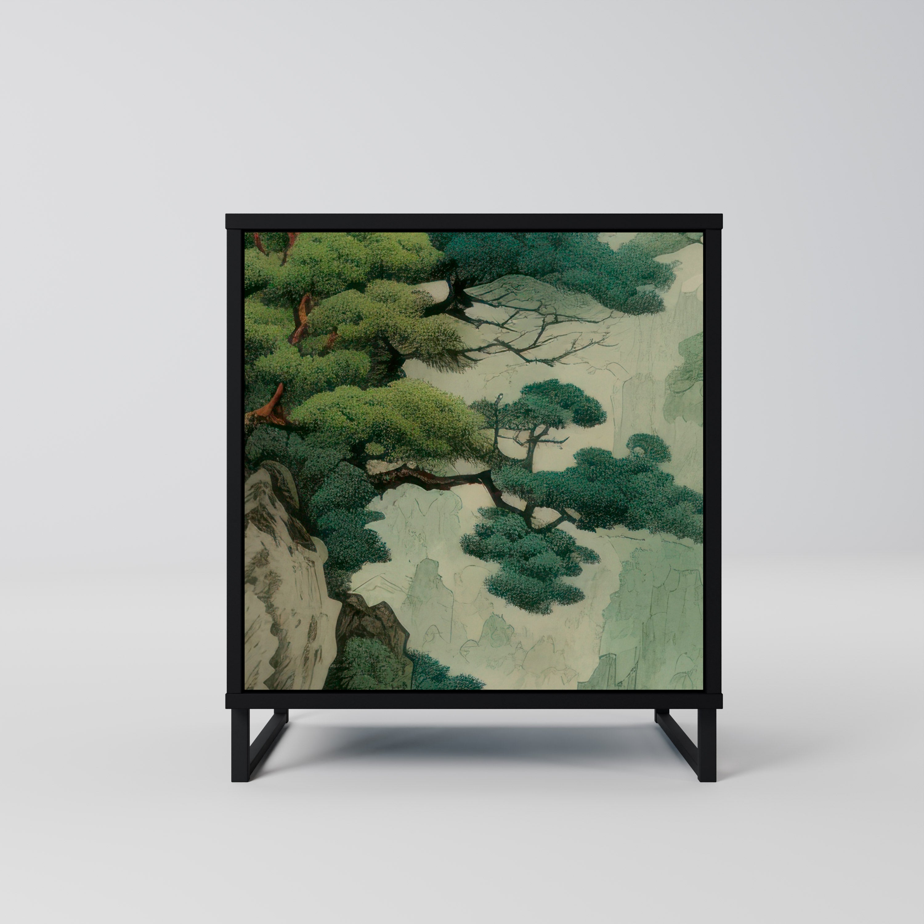 VERDURE ABYSS Sideboard mit 1 Tür in Schwarz