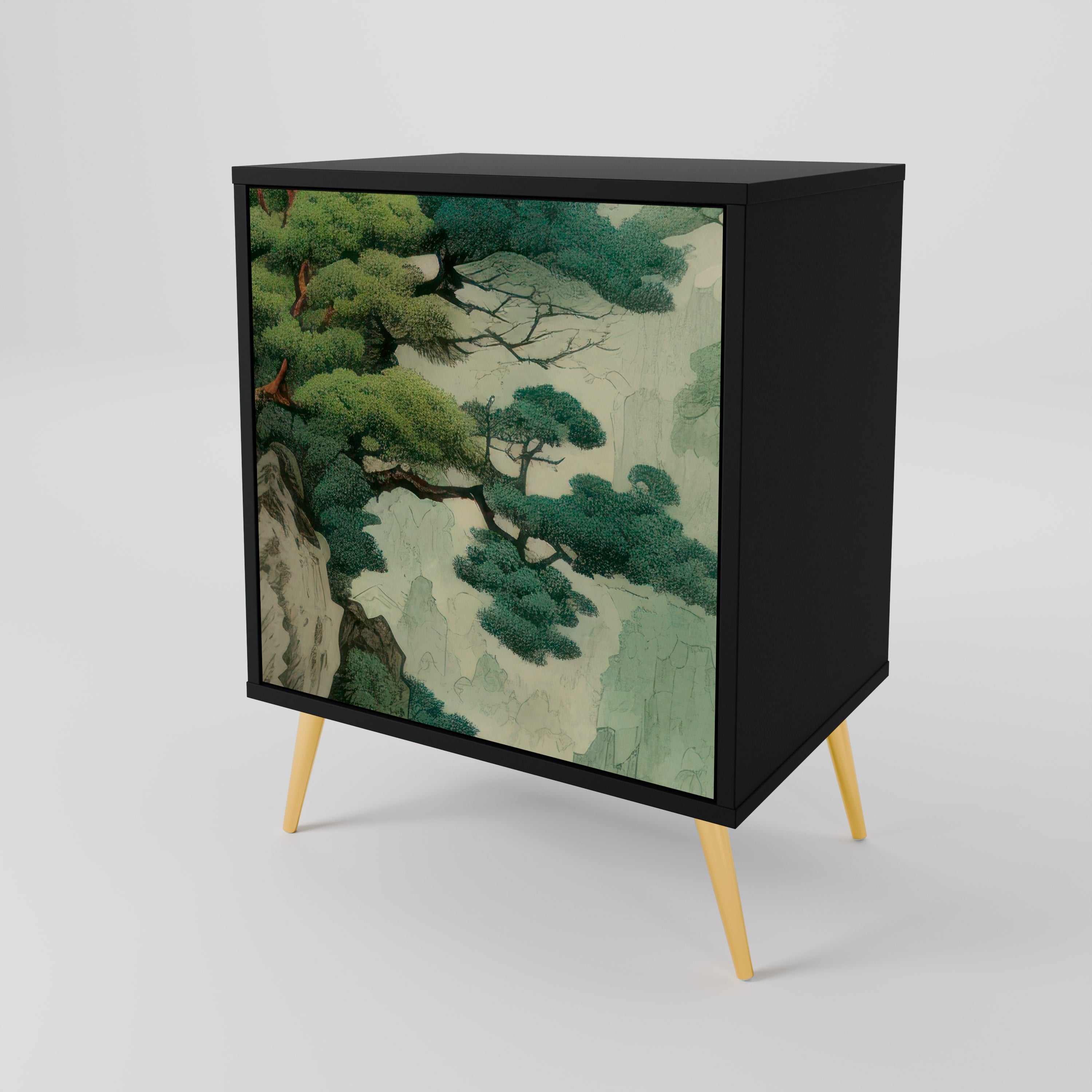 VERDURE ABYSS Sideboard mit 1 Tür in Schwarz