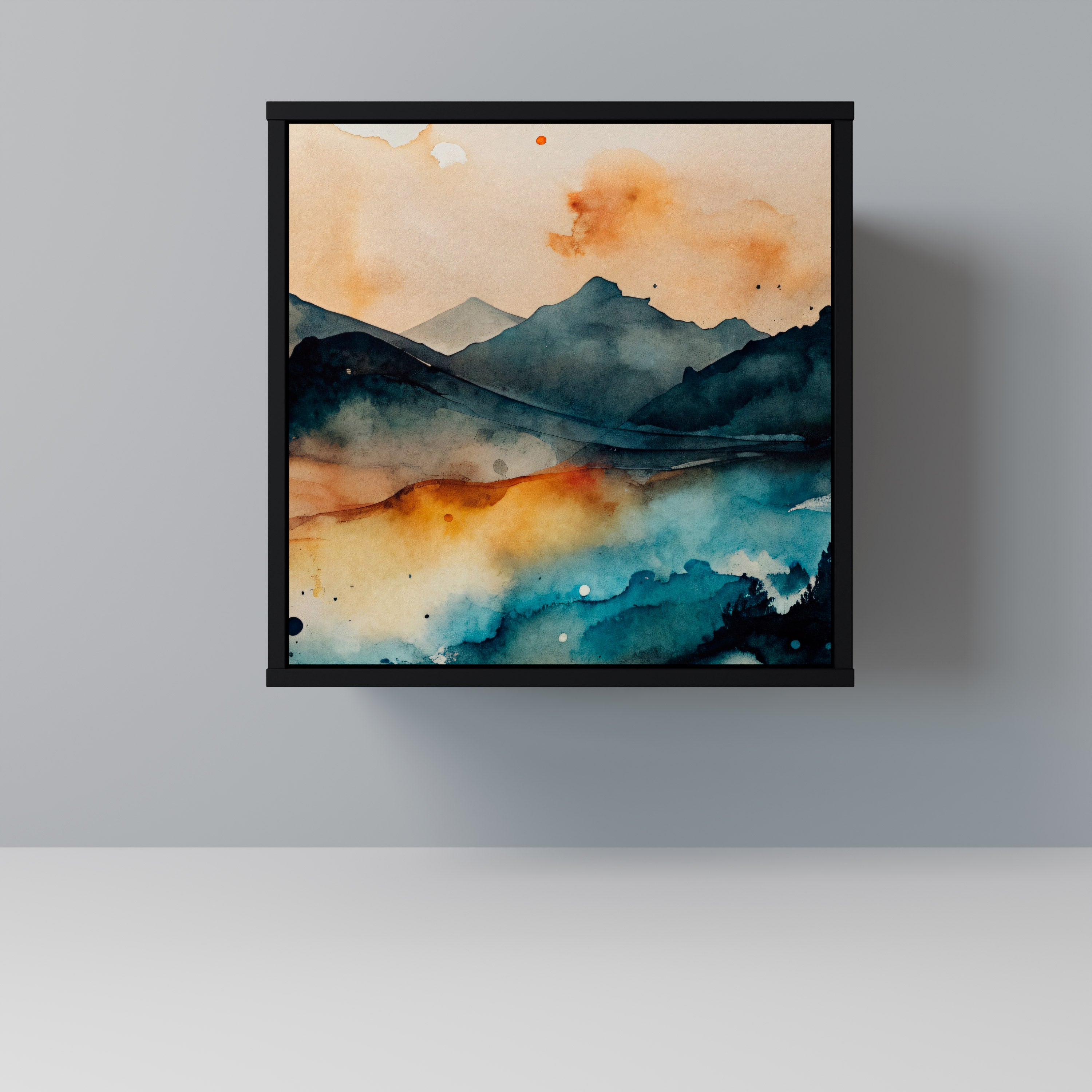 OMINOUS MOUNTAINS Sideboard mit 1 Tür in Schwarz