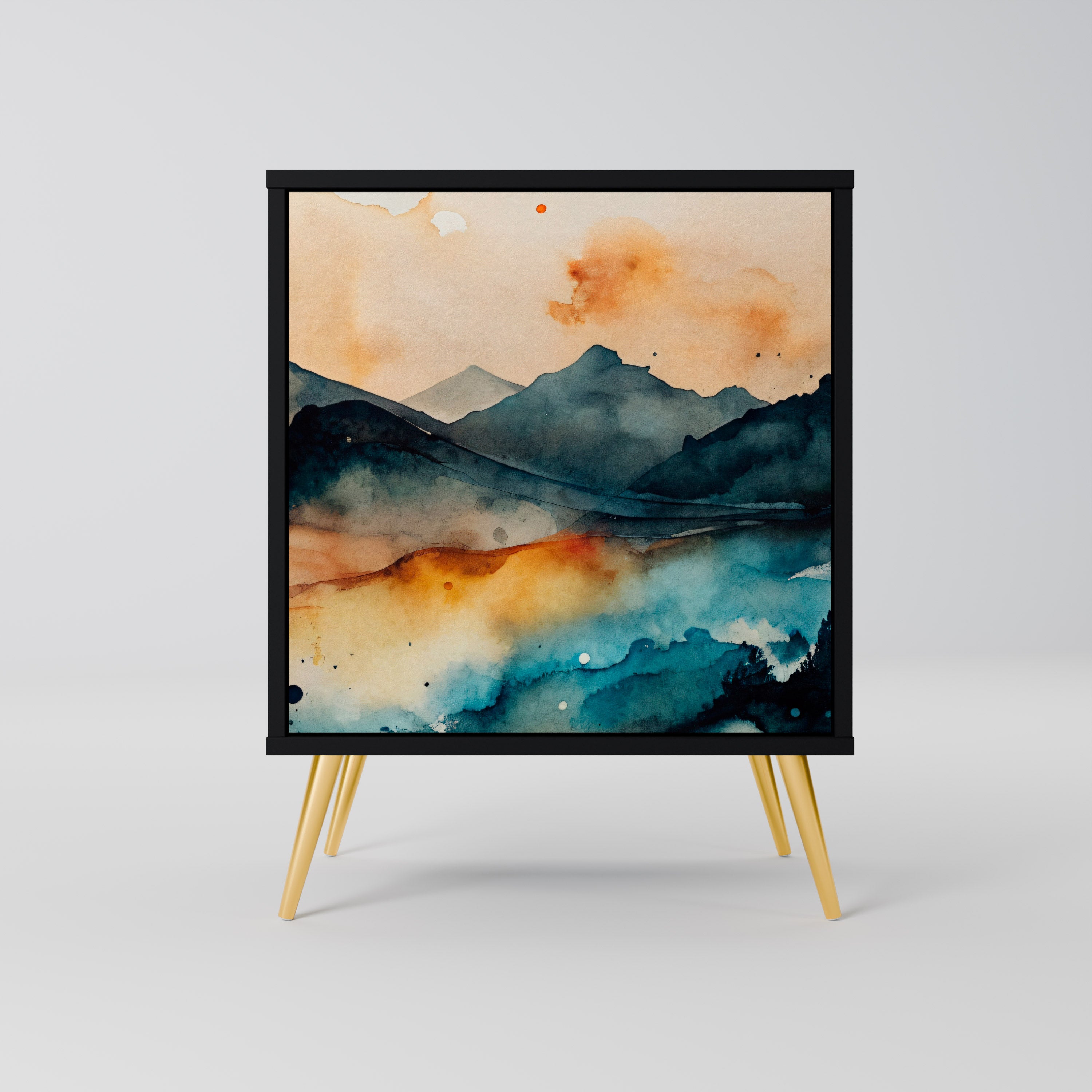 OMINOUS MOUNTAINS Sideboard mit 1 Tür in Schwarz