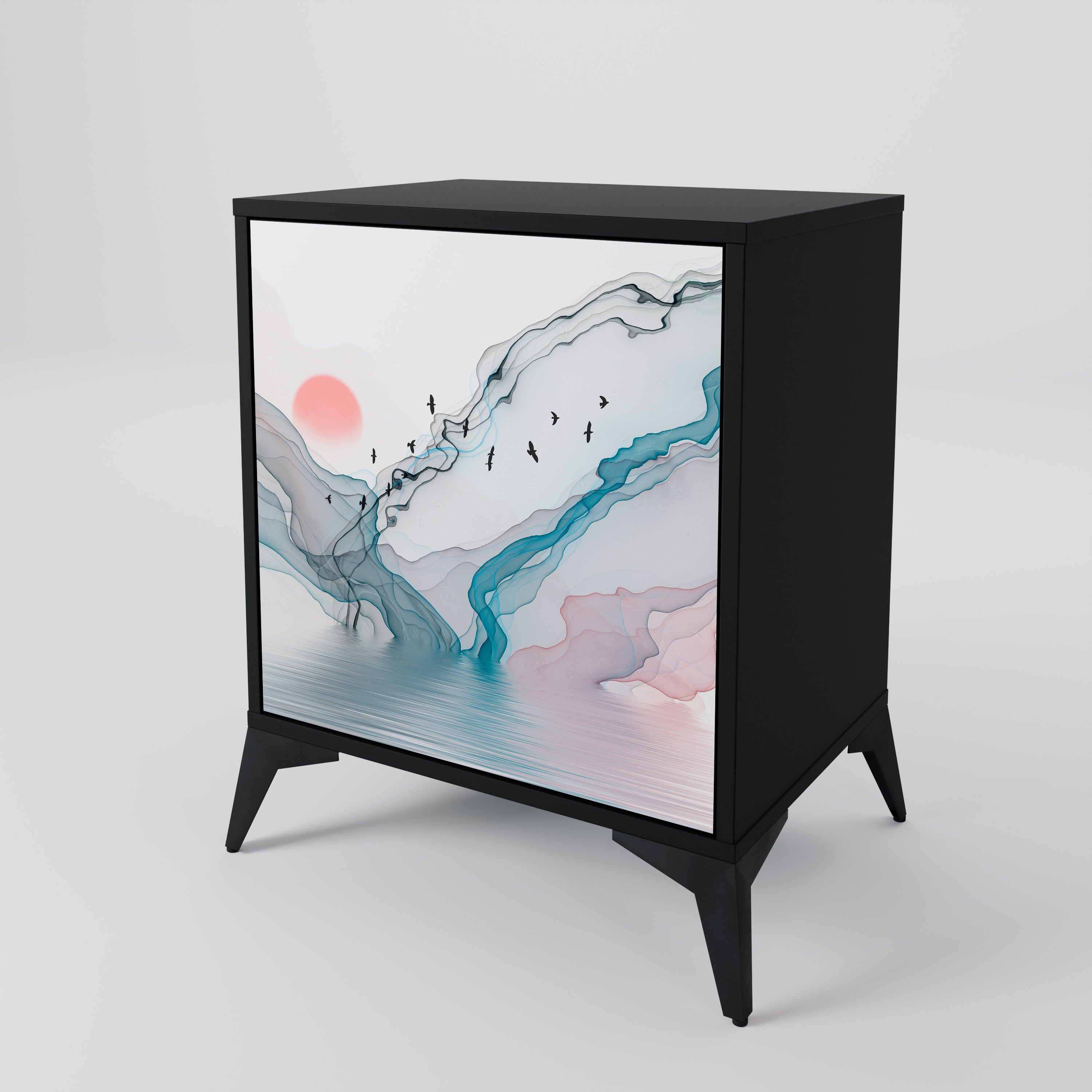 VELVET CROSSING Sideboard mit 1 Tür in Schwarz