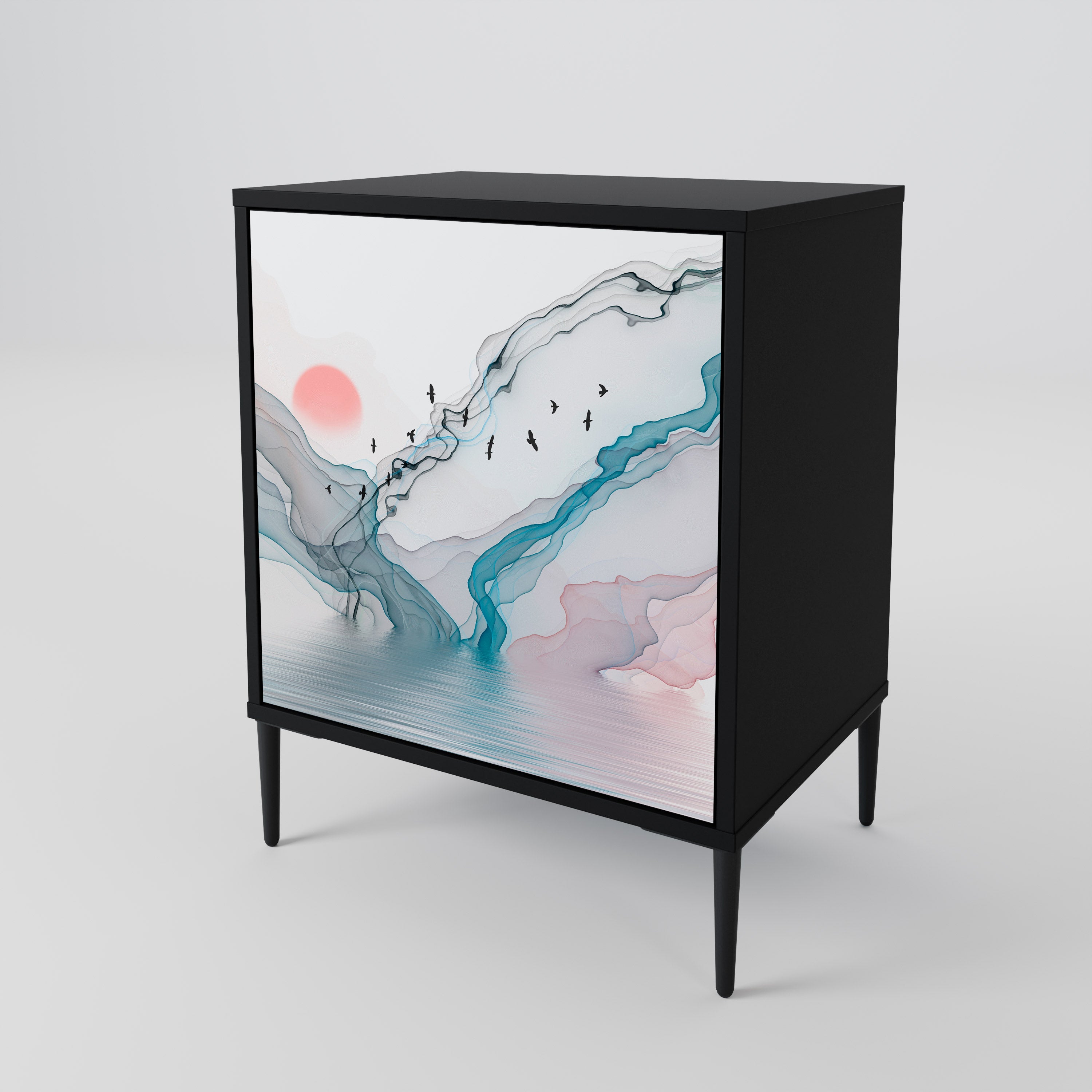 VELVET CROSSING Sideboard mit 1 Tür in Schwarz