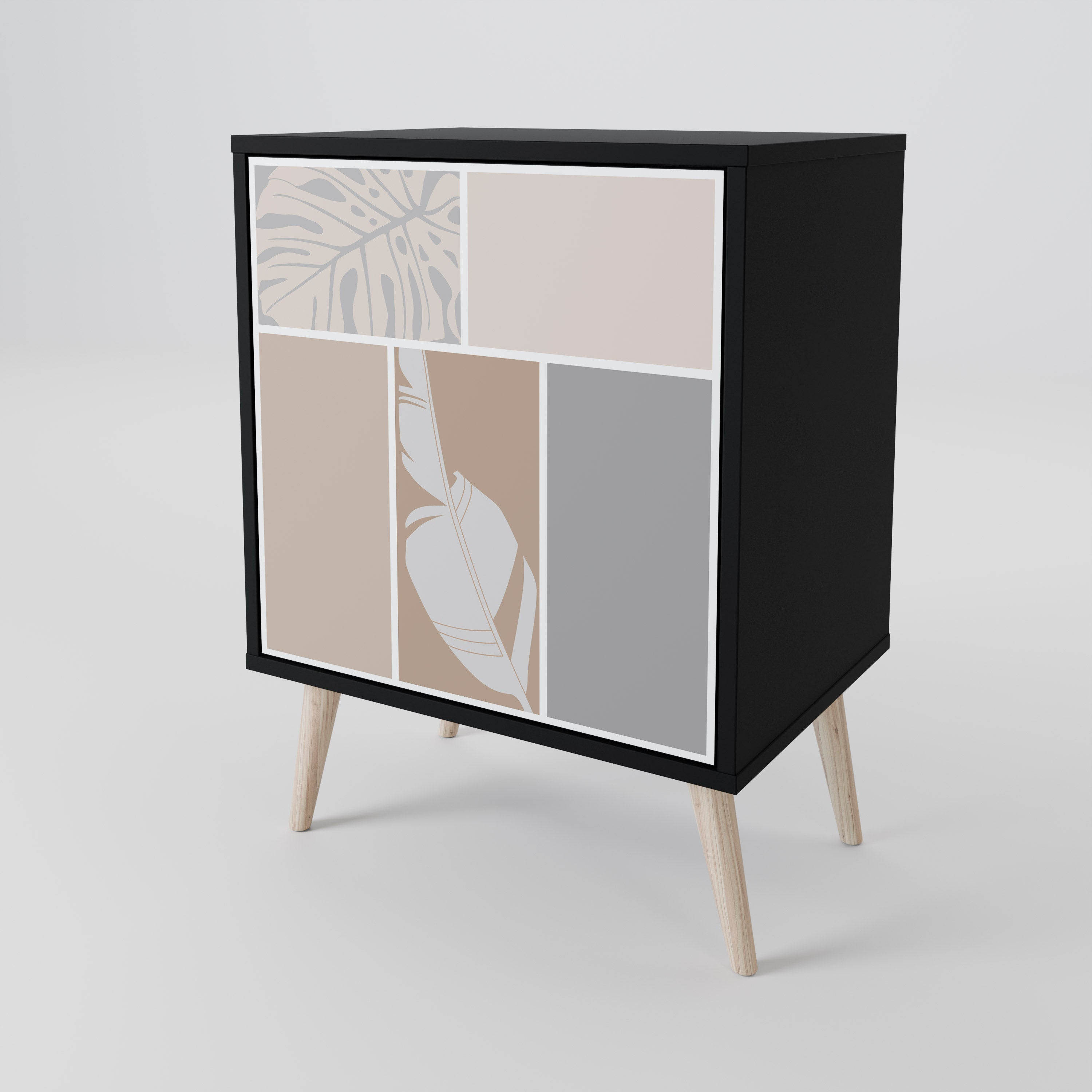 TROPICAL SHAPES Sideboard mit 1 Tür in Schwarz