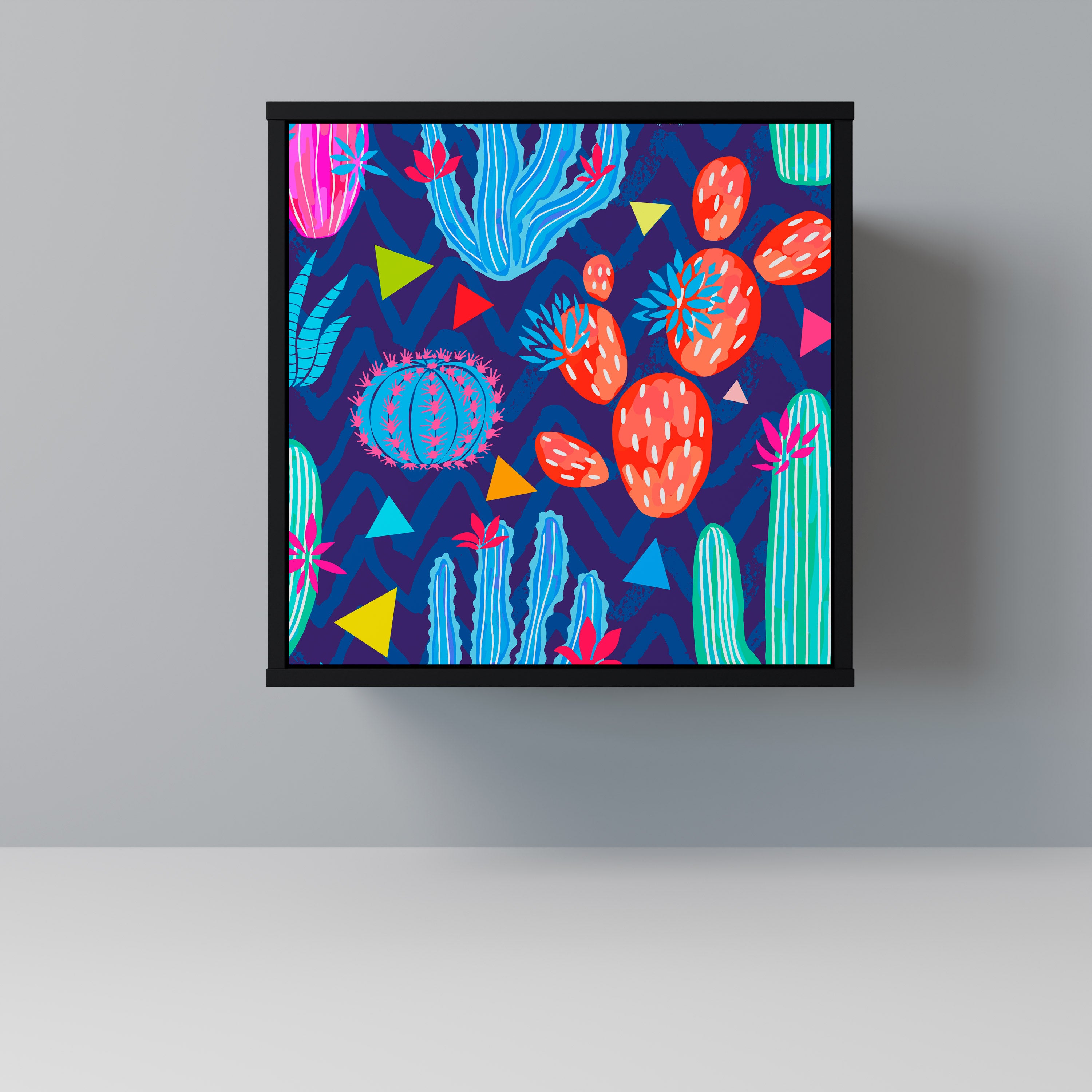 CACTUS VIBES Sideboard mit 1 Tür in Schwarz