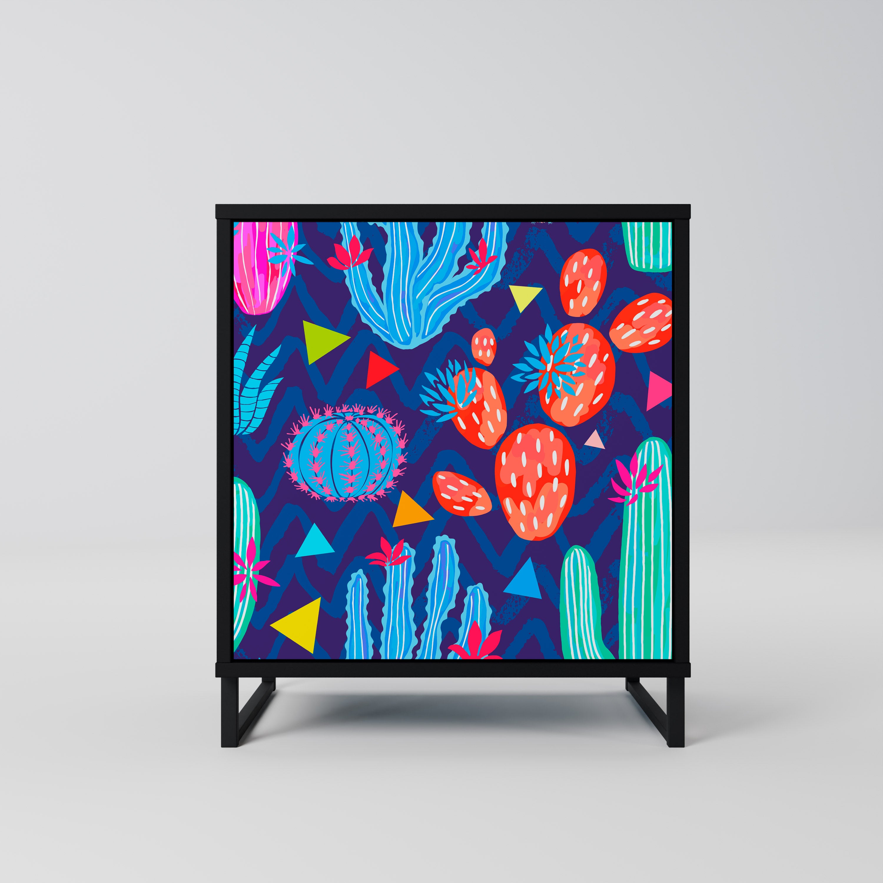 CACTUS VIBES Sideboard mit 1 Tür in Schwarz