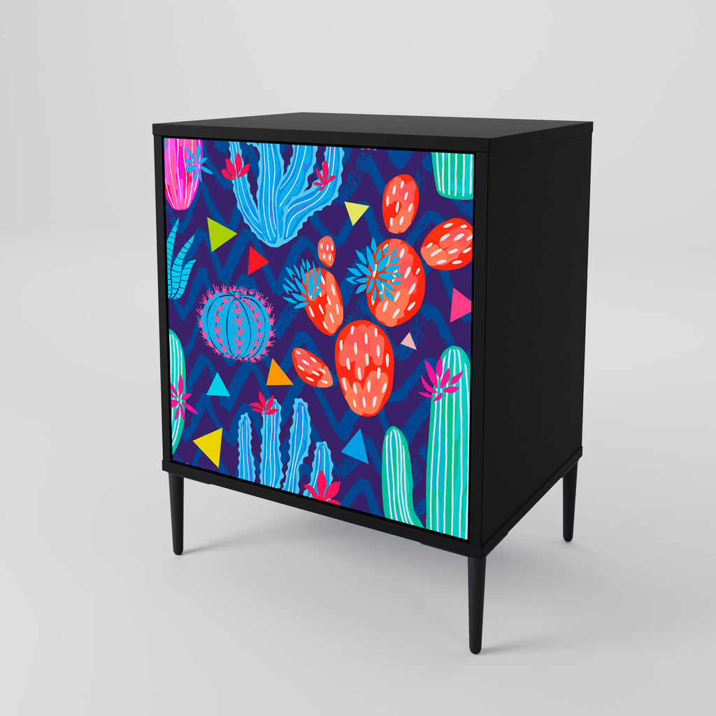 CACTUS VIBES Sideboard mit 1 Tür in Schwarz