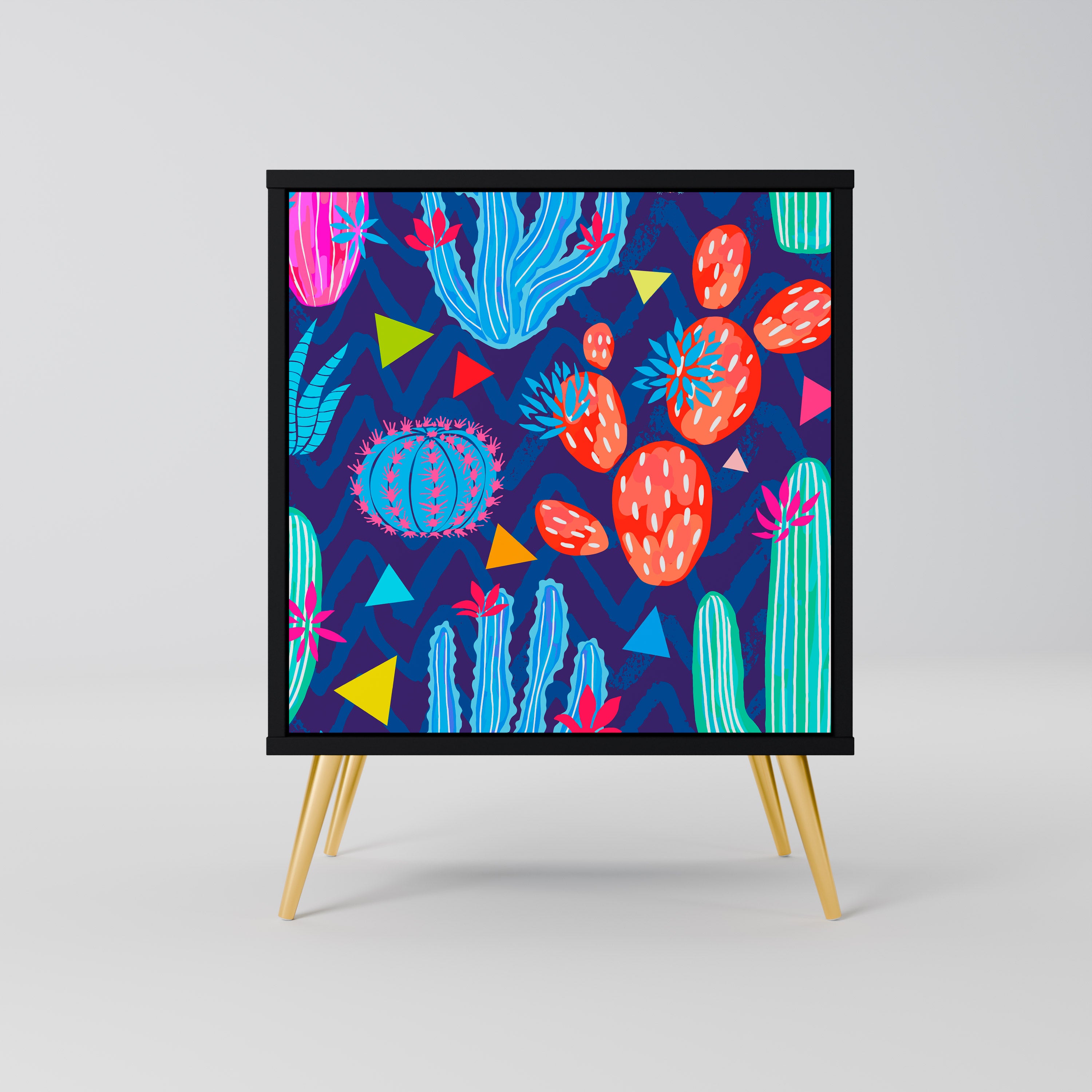 CACTUS VIBES Sideboard mit 1 Tür in Schwarz