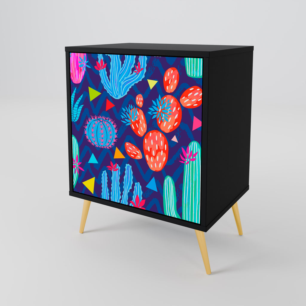 CACTUS VIBES Sideboard mit 1 Tür in Schwarz