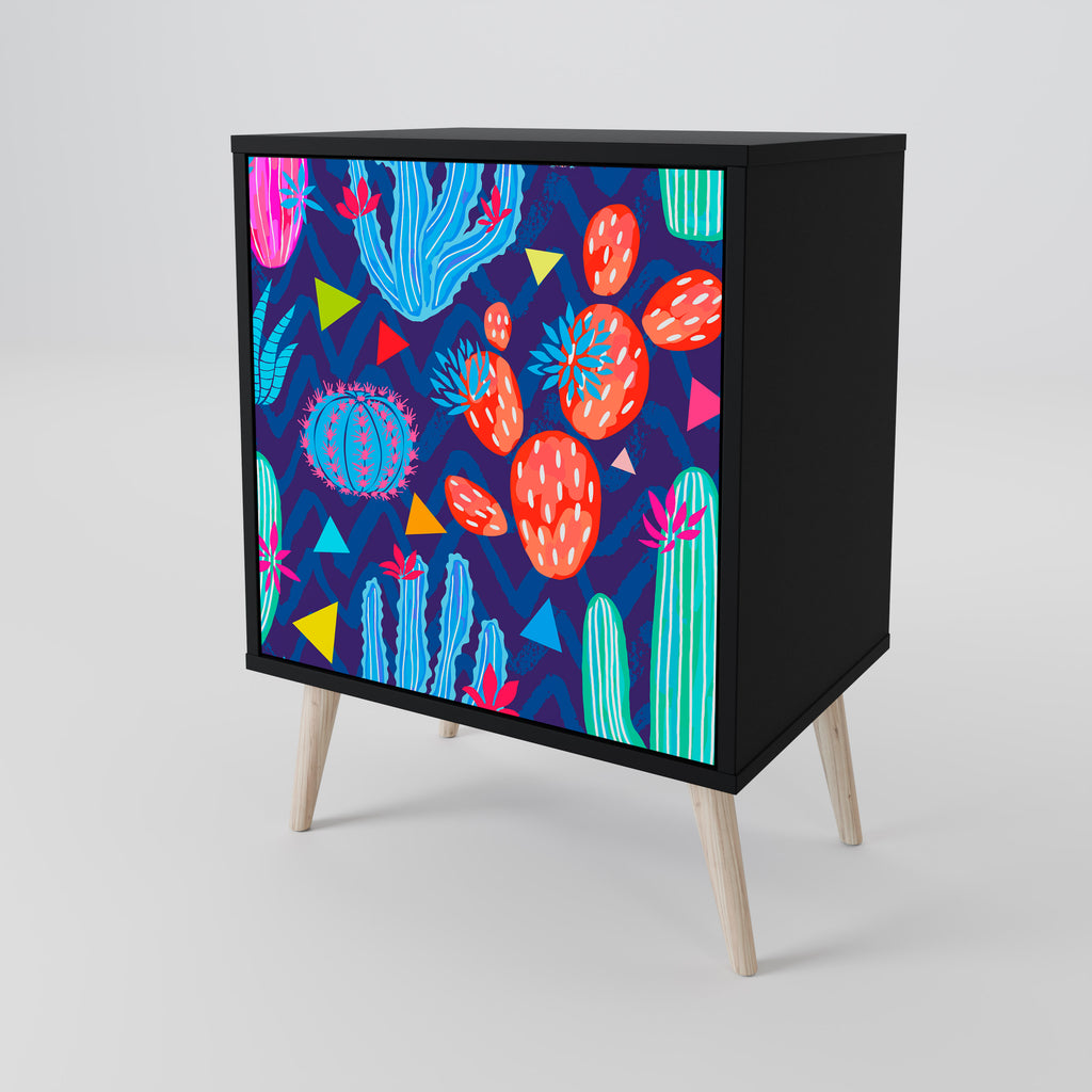 CACTUS VIBES Sideboard mit 1 Tür in Schwarz