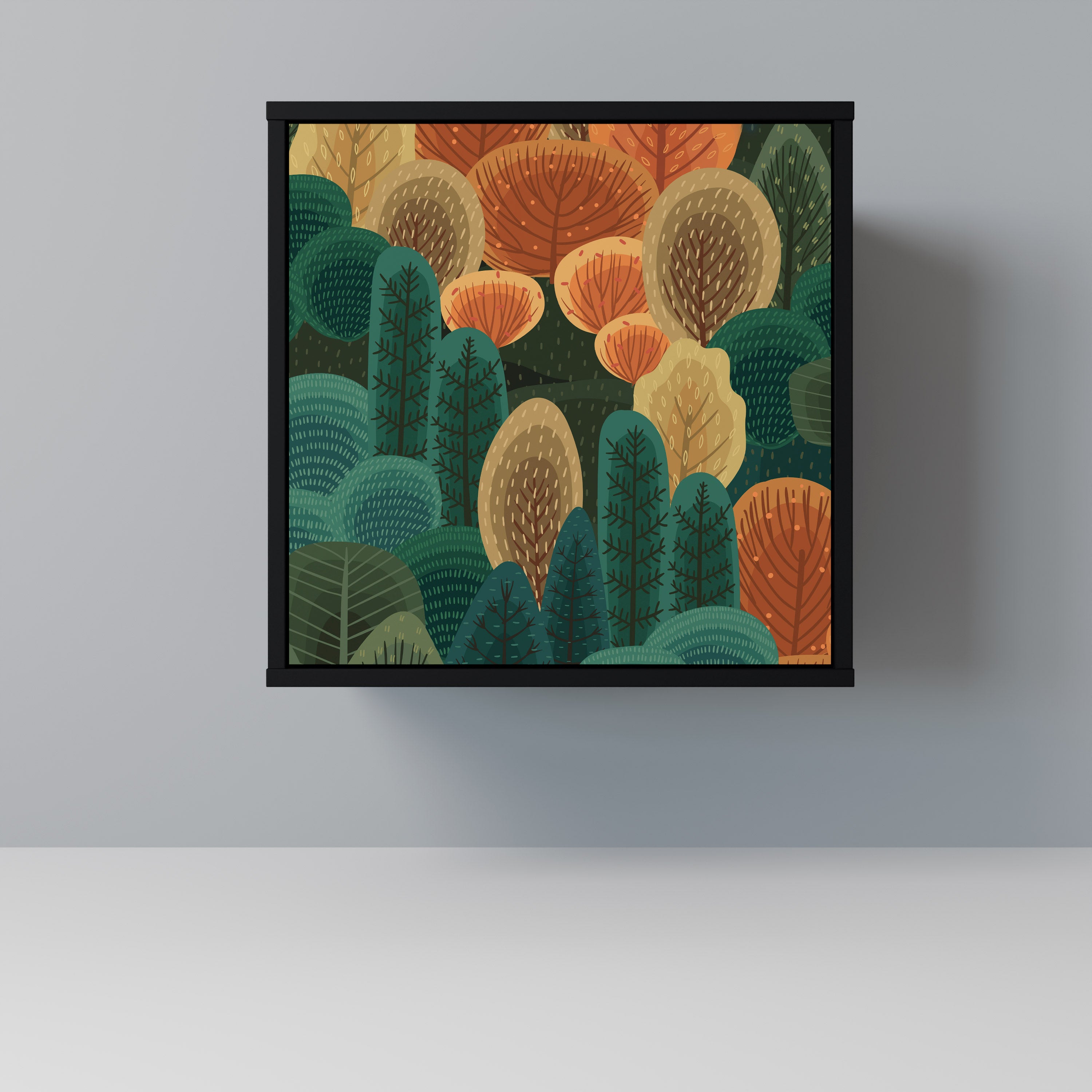 AUTUMN KALEIDOSCOPE Sideboard mit 1 Tür in Schwarz