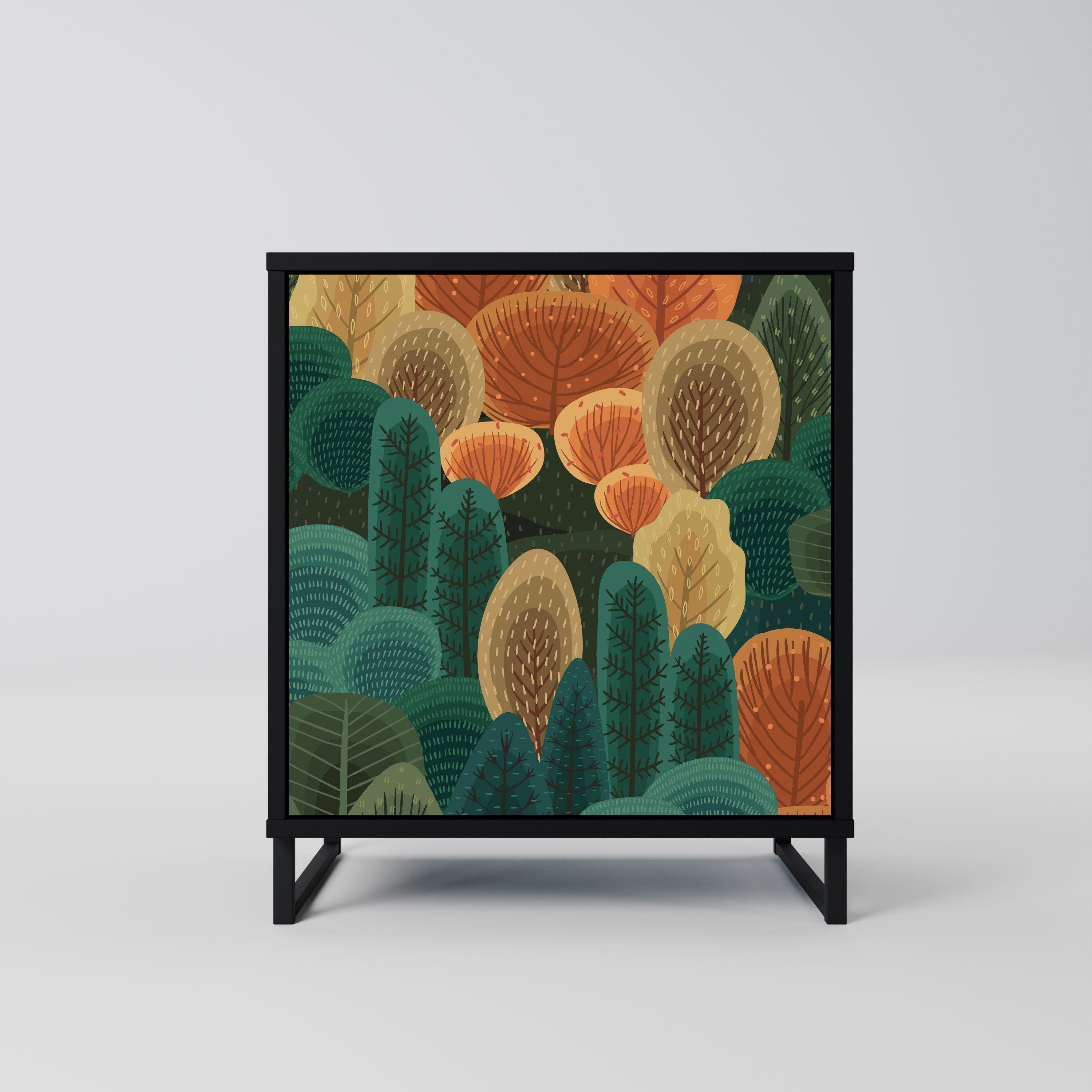 AUTUMN KALEIDOSCOPE Sideboard mit 1 Tür in Schwarz