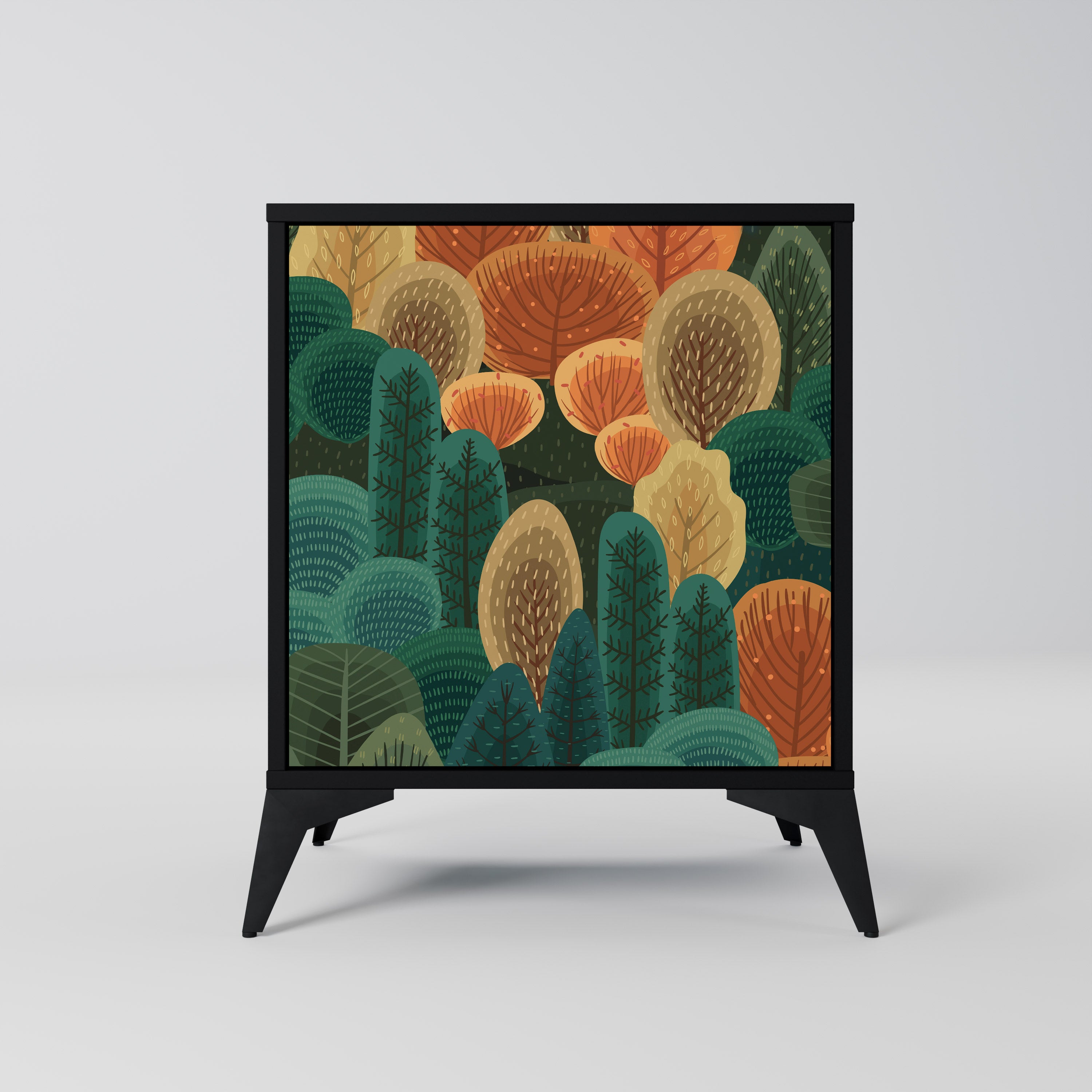 AUTUMN KALEIDOSCOPE Sideboard mit 1 Tür in Schwarz