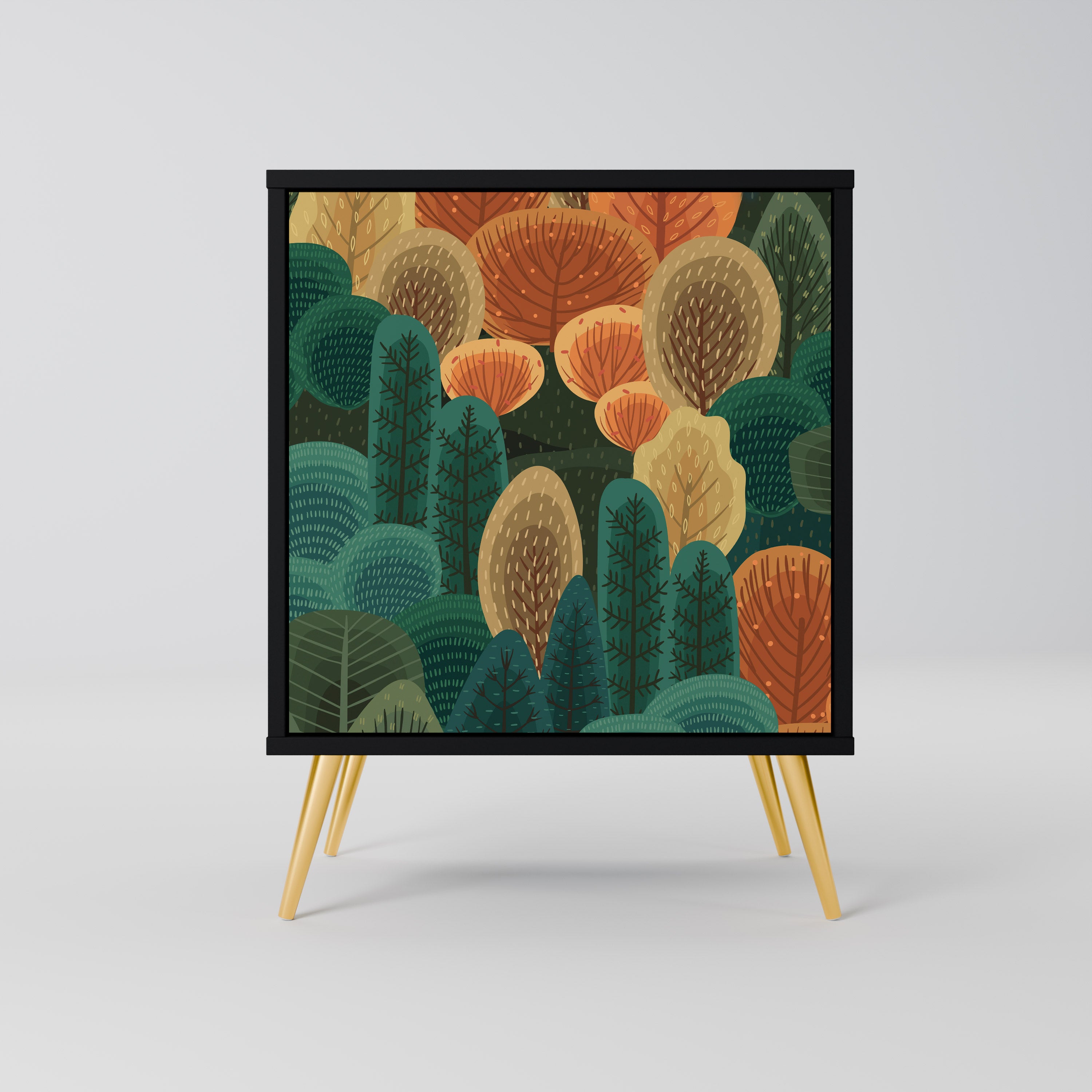 AUTUMN KALEIDOSCOPE Sideboard mit 1 Tür in Schwarz