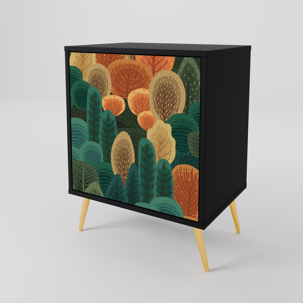 AUTUMN KALEIDOSCOPE Sideboard mit 1 Tür in Schwarz