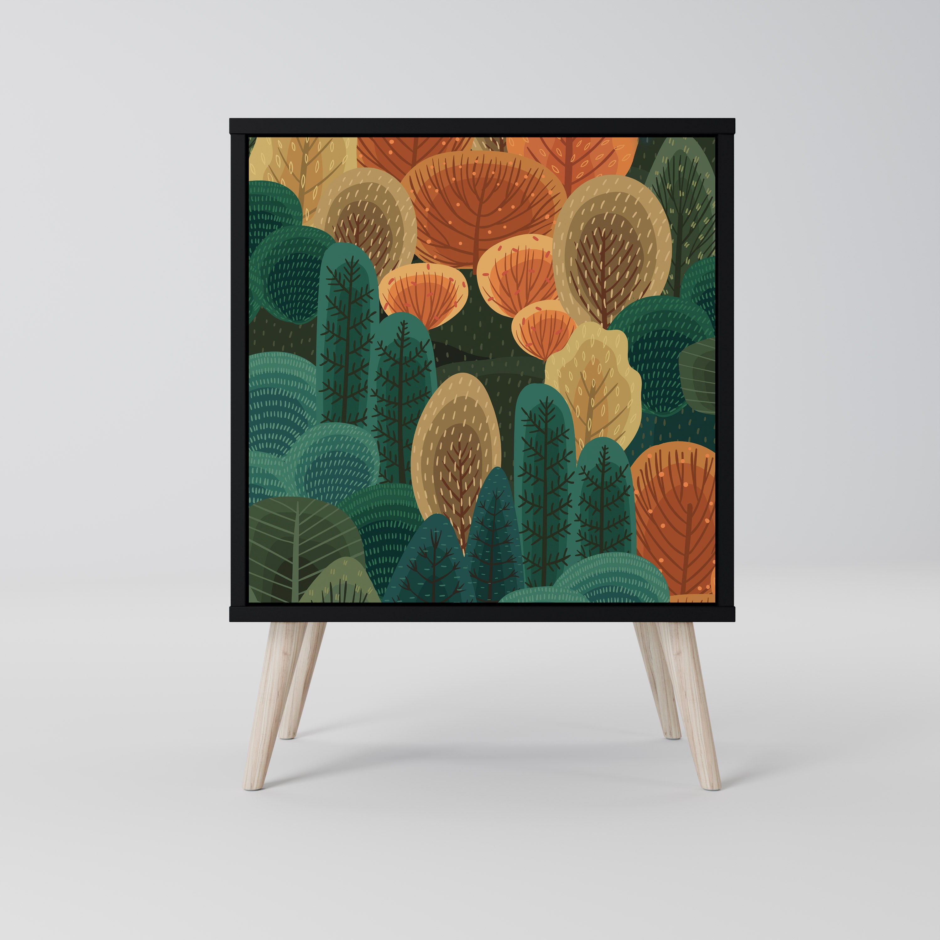 AUTUMN KALEIDOSCOPE Sideboard mit 1 Tür in Schwarz