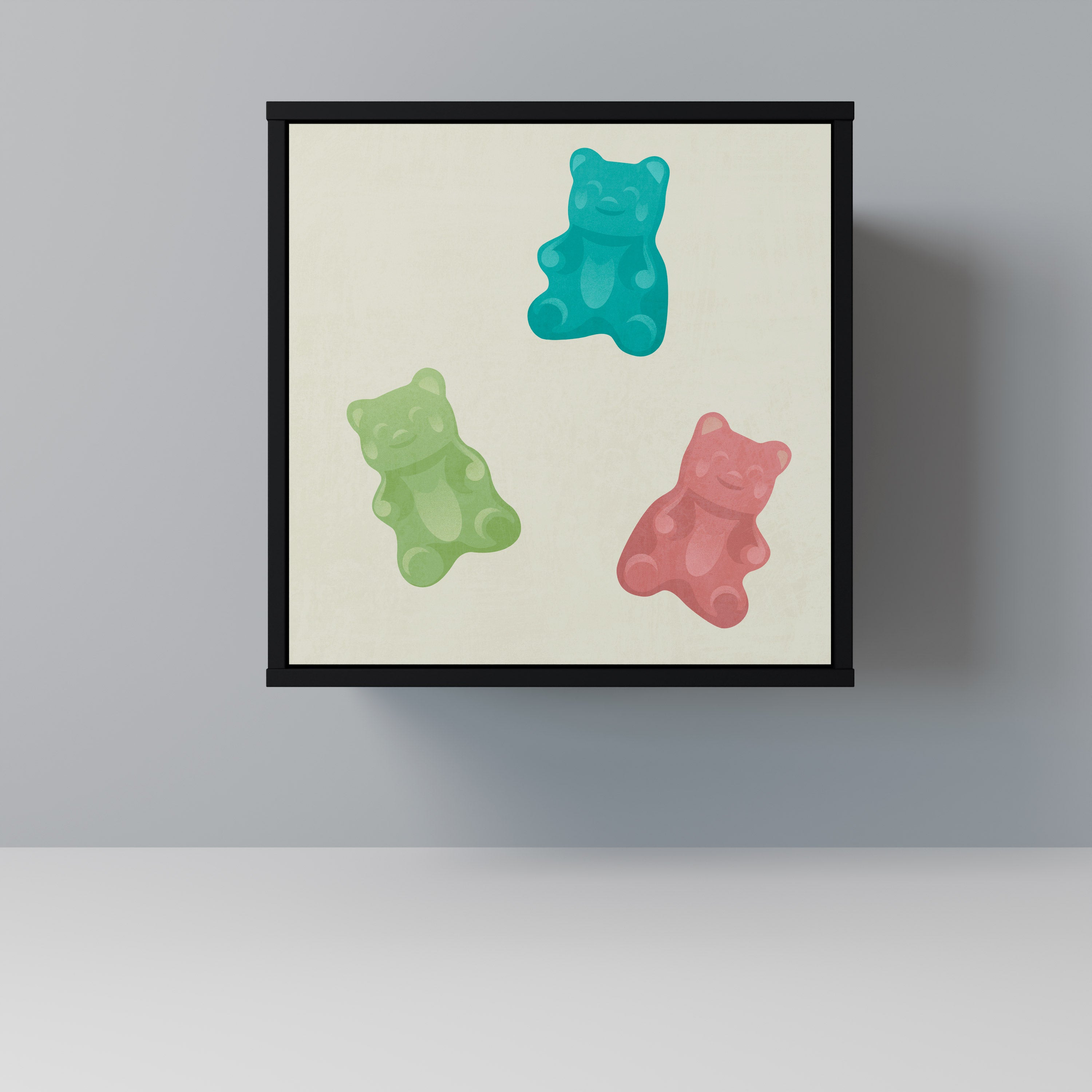 GUMMY BEARS Sideboard mit 1 Tür in Schwarz