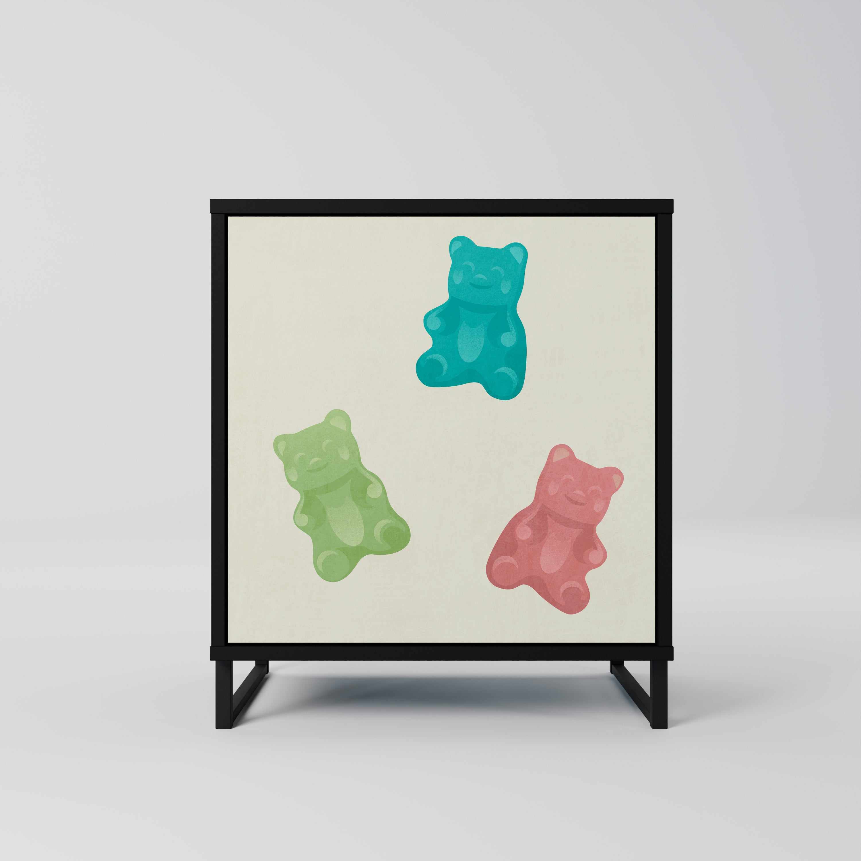 GUMMY BEARS Sideboard mit 1 Tür in Schwarz