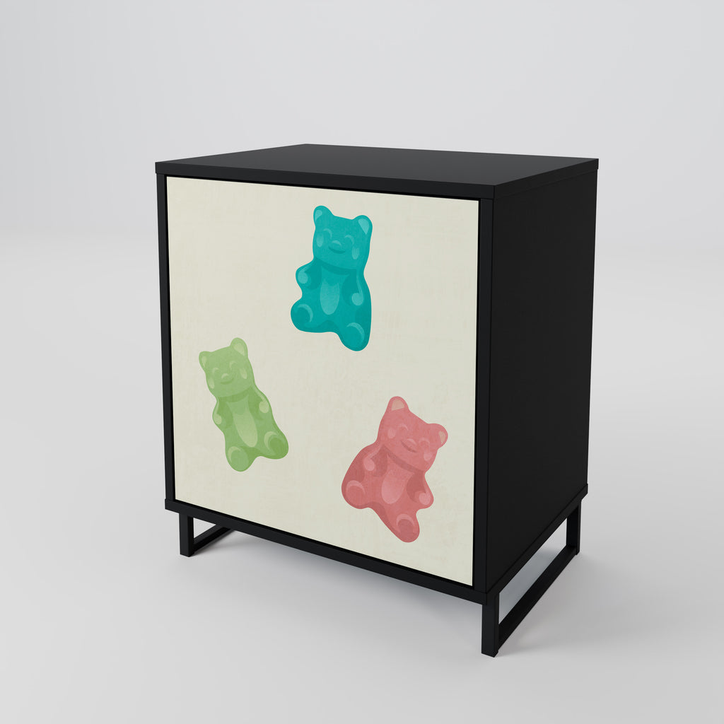 GUMMY BEARS Sideboard mit 1 Tür in Schwarz