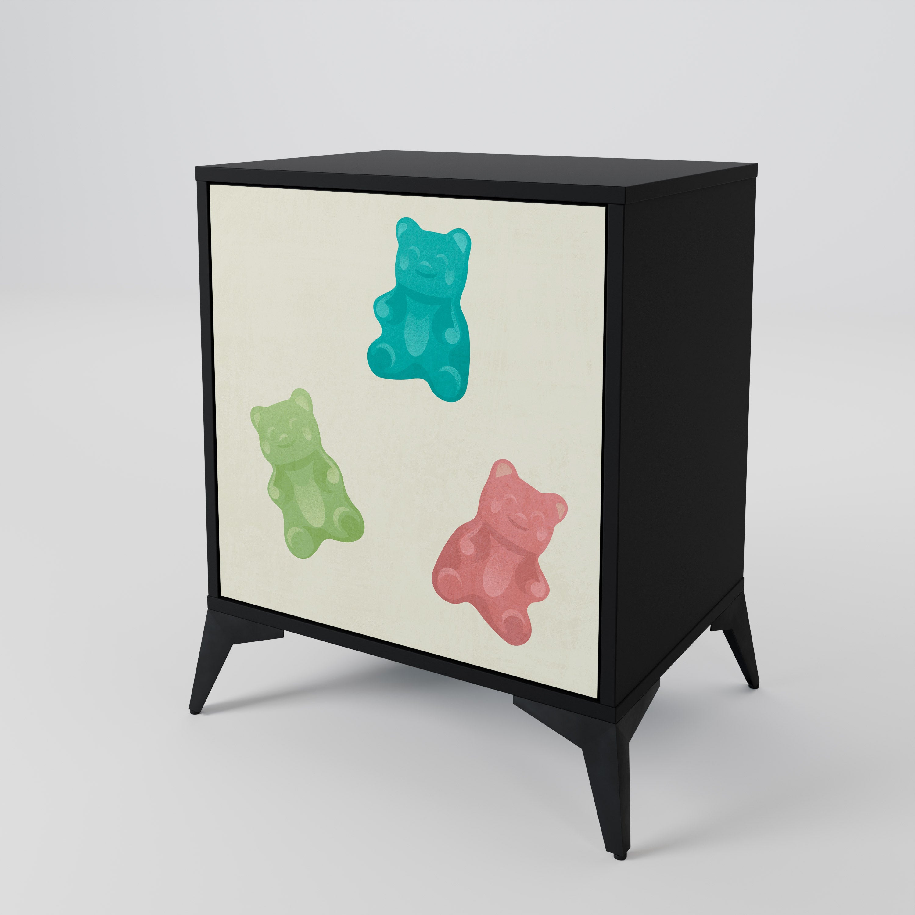GUMMY BEARS Sideboard mit 1 Tür in Schwarz