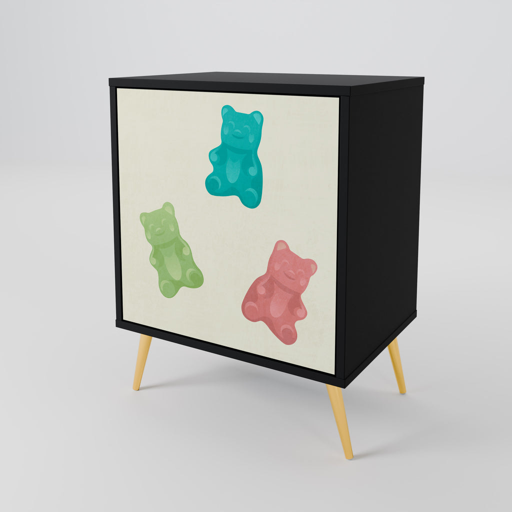 GUMMY BEARS Sideboard mit 1 Tür in Schwarz