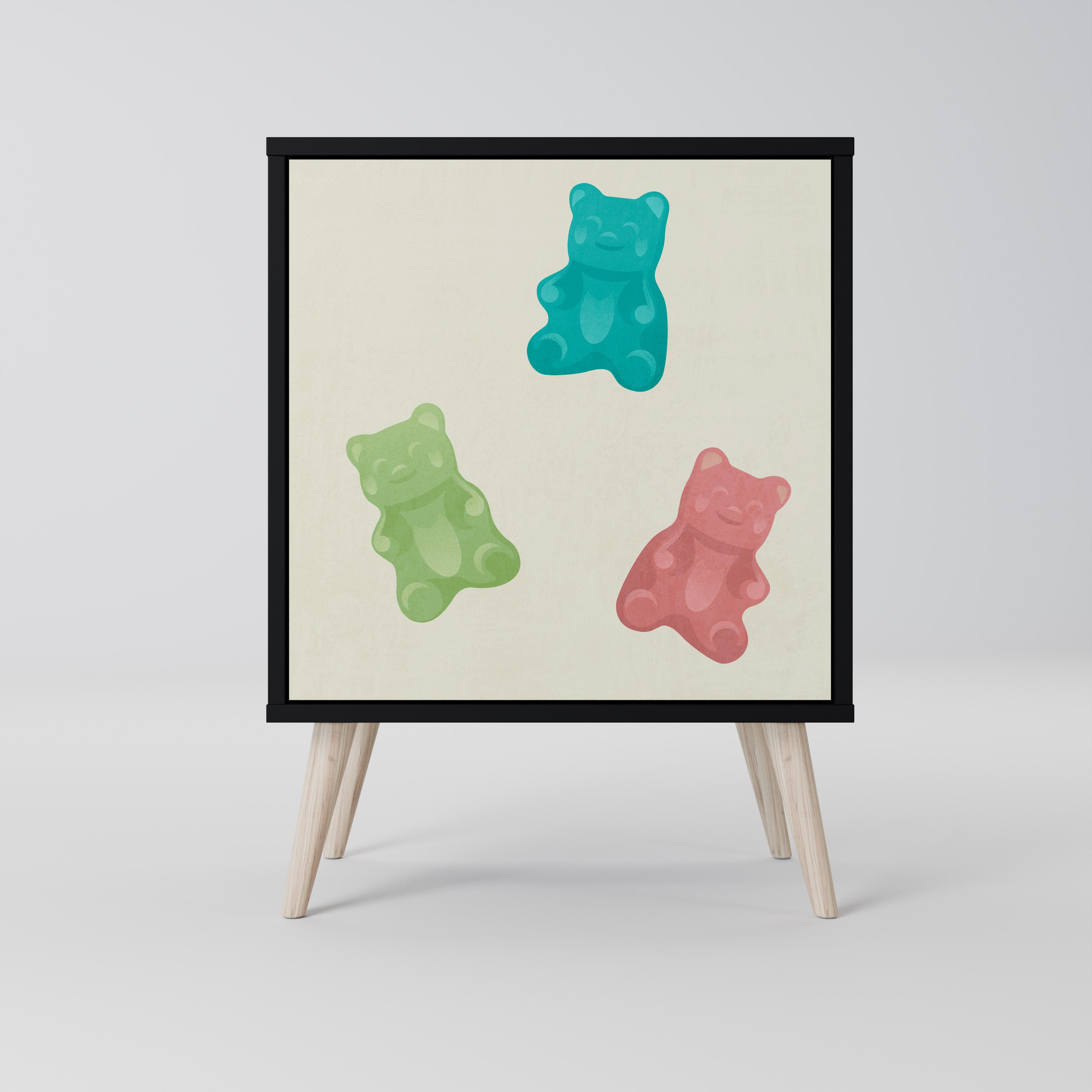 GUMMY BEARS Sideboard mit 1 Tür in Schwarz