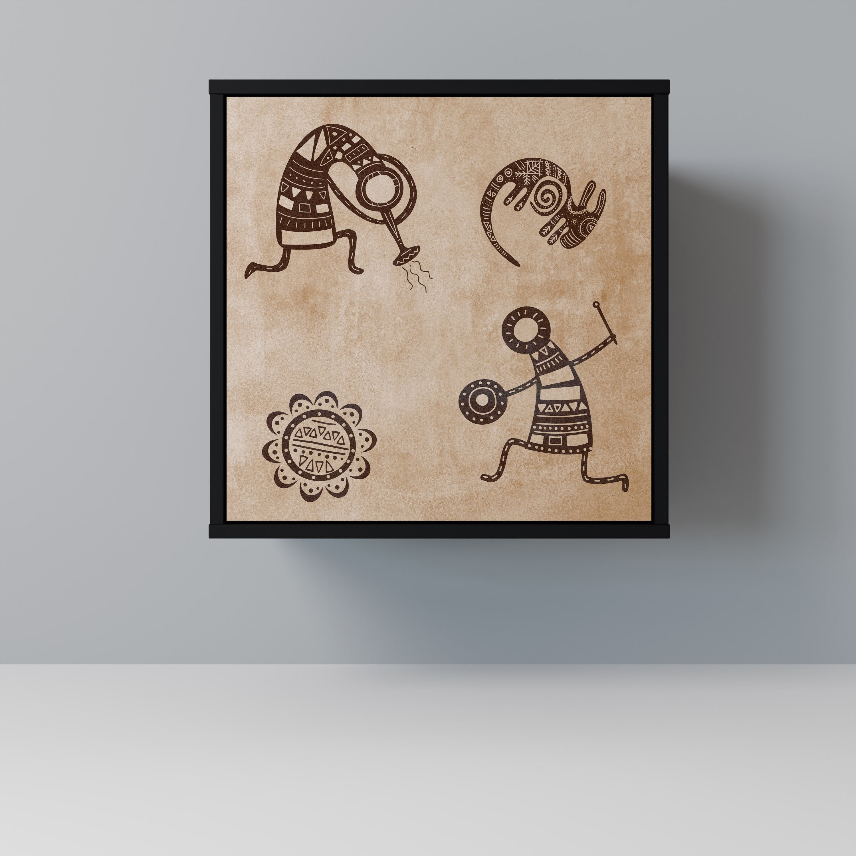 AFRICAN STYLE Sideboard mit 1 Tür in Schwarz