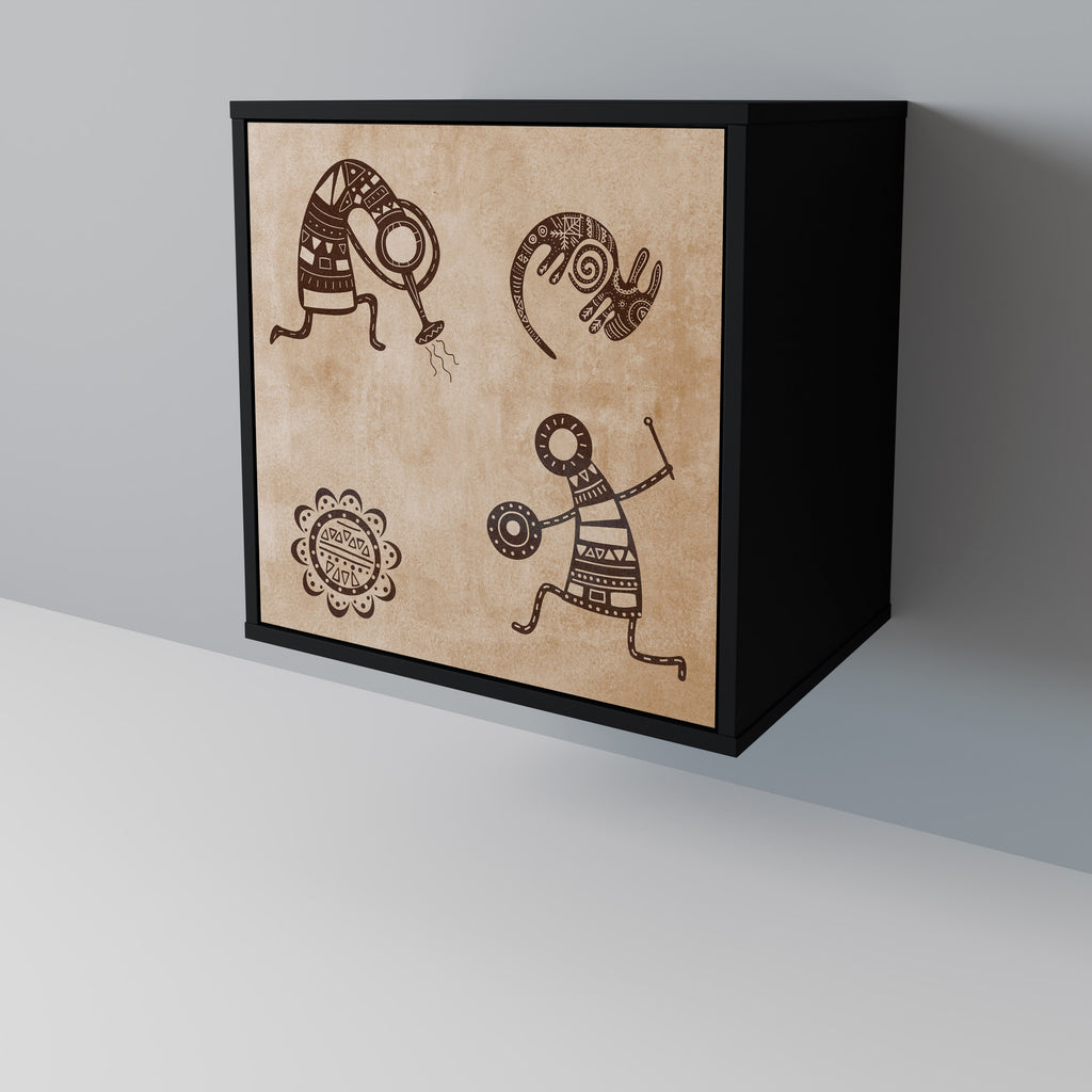 AFRICAN STYLE Sideboard mit 1 Tür in Schwarz