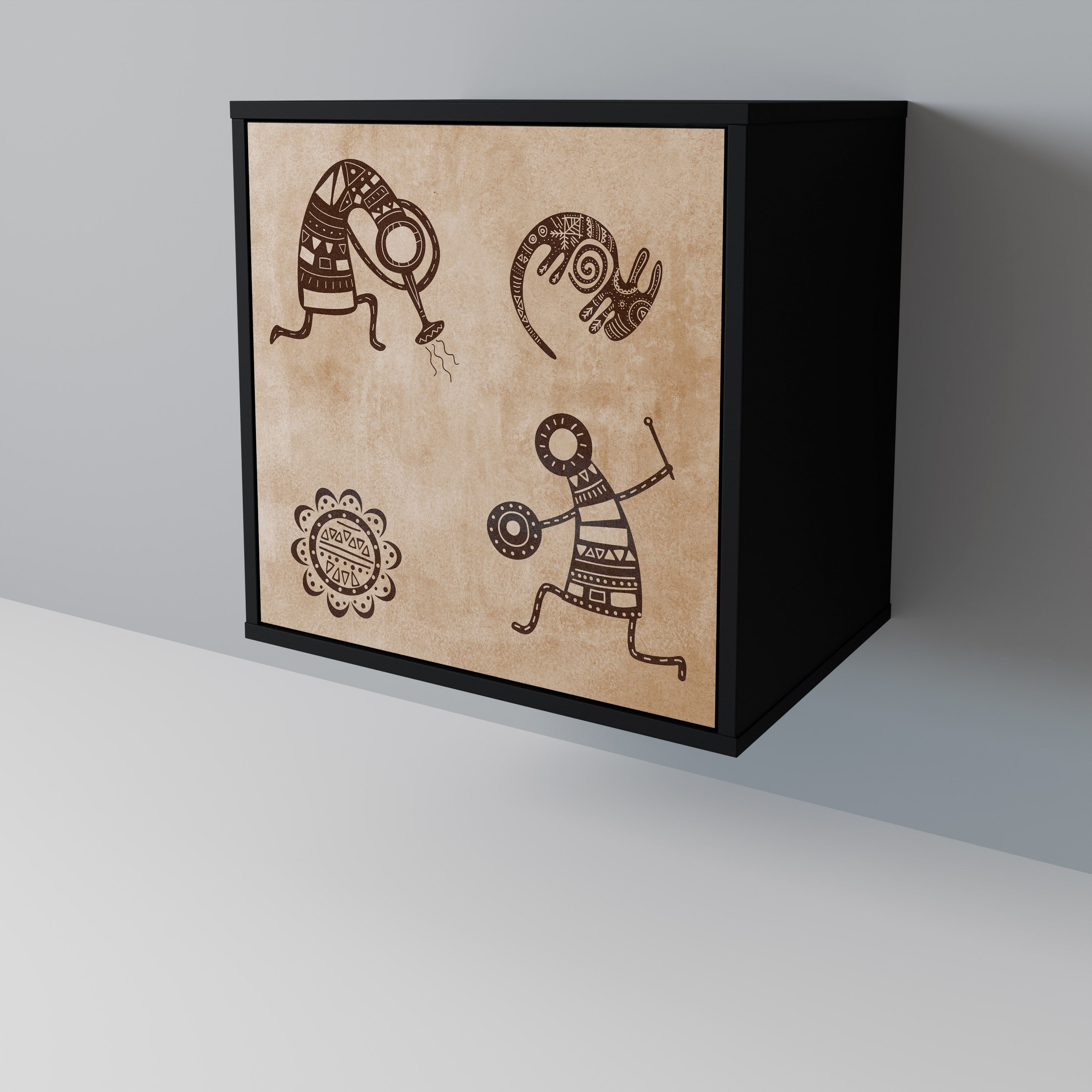 AFRICAN STYLE Sideboard mit 1 Tür in Schwarz