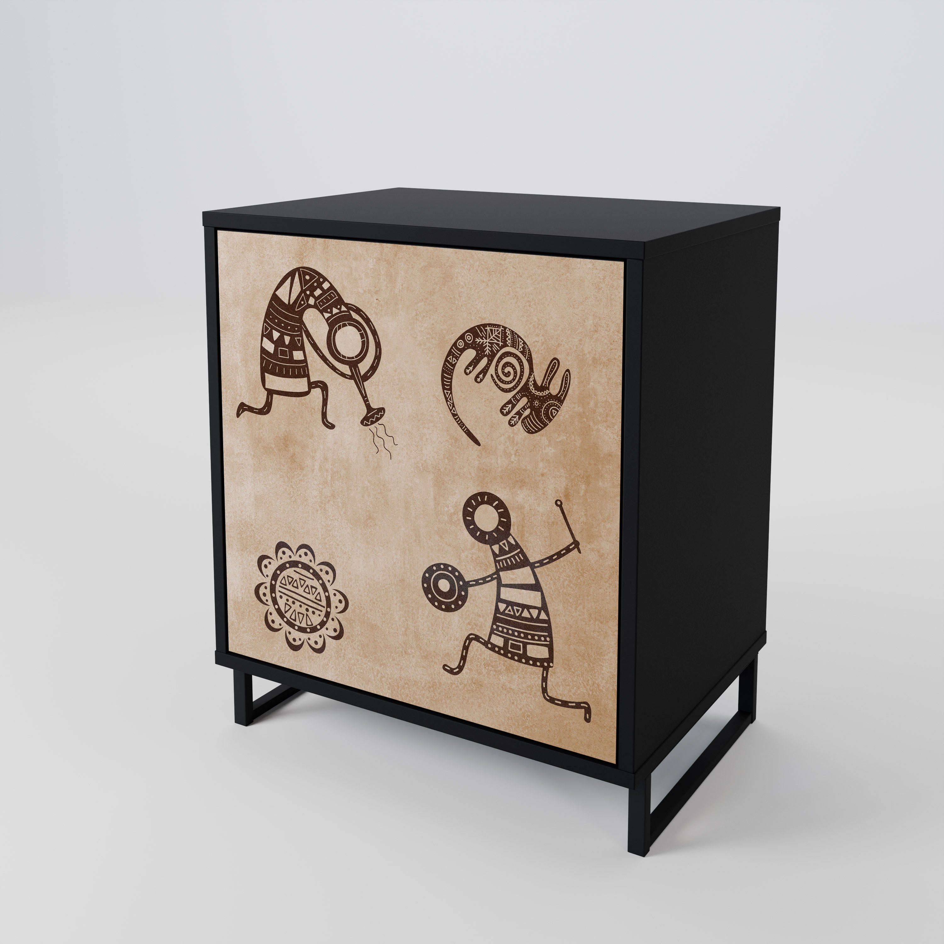 AFRICAN STYLE Sideboard mit 1 Tür in Schwarz