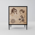 AFRICAN STYLE Sideboard mit 1 Tür in Schwarz