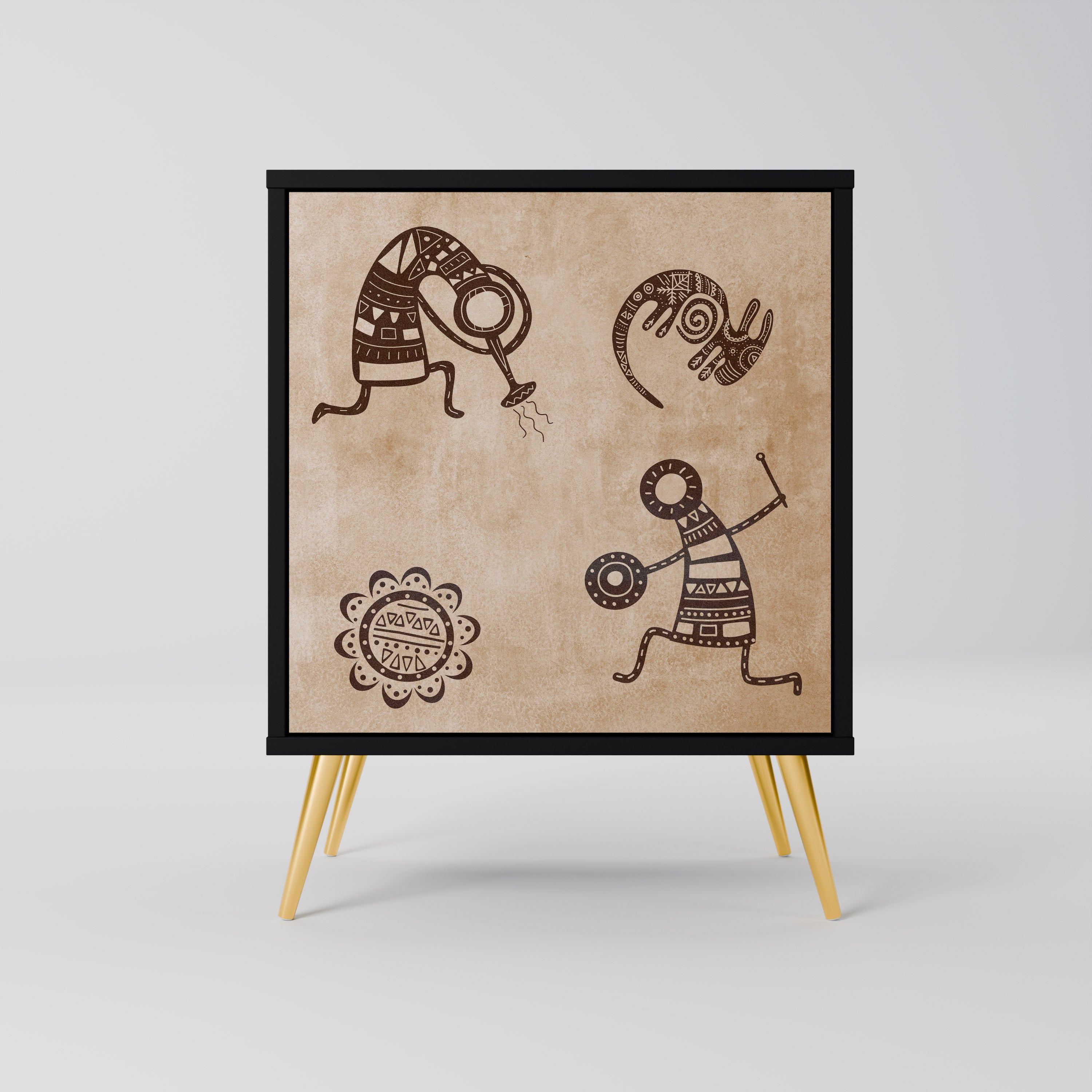 AFRICAN STYLE Sideboard mit 1 Tür in Schwarz