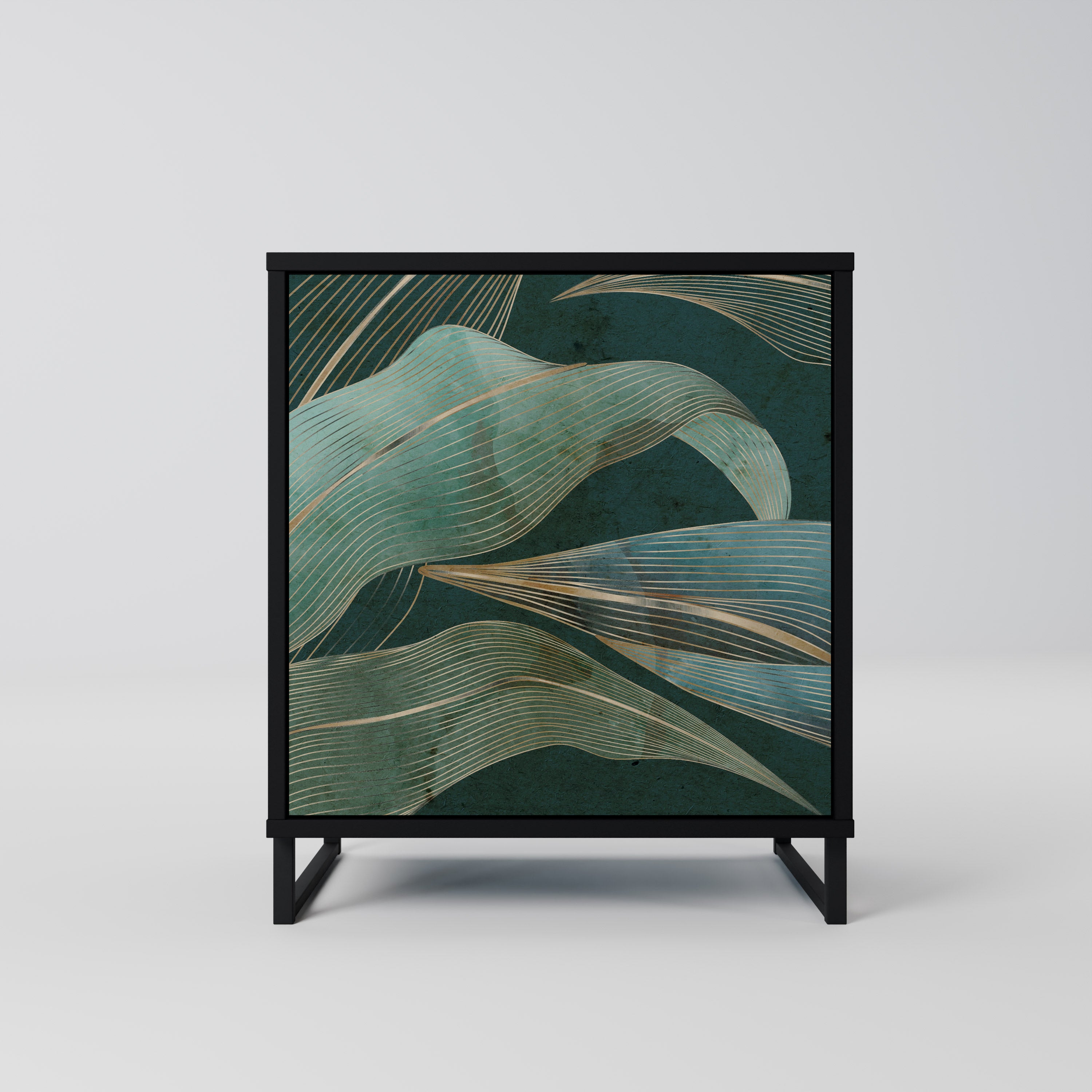 ROYAL GREEN Sideboard mit 1 Tür in Schwarz