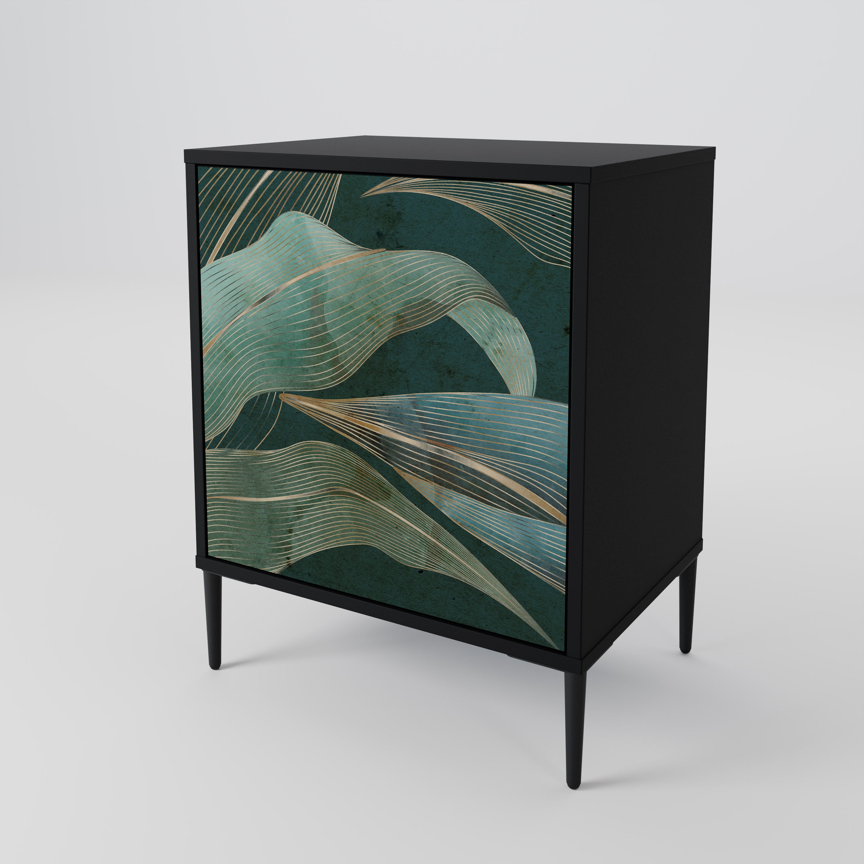 ROYAL GREEN Sideboard mit 1 Tür in Schwarz