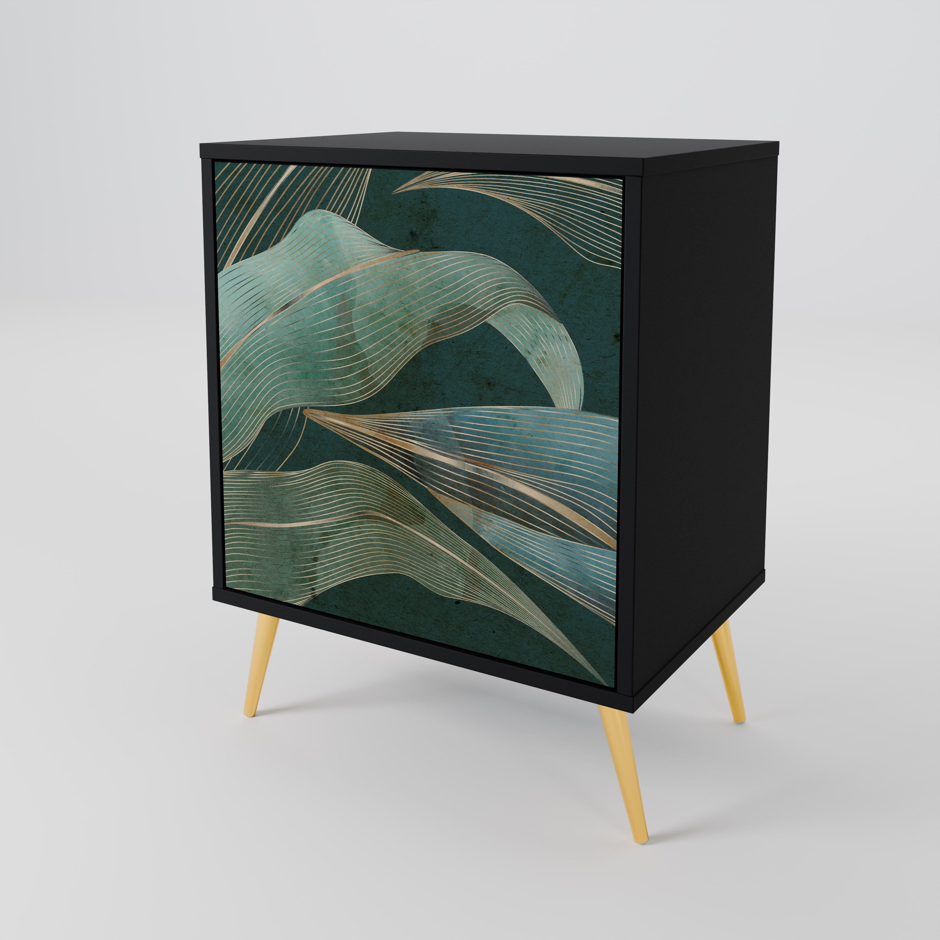 ROYAL GREEN Sideboard mit 1 Tür in Schwarz