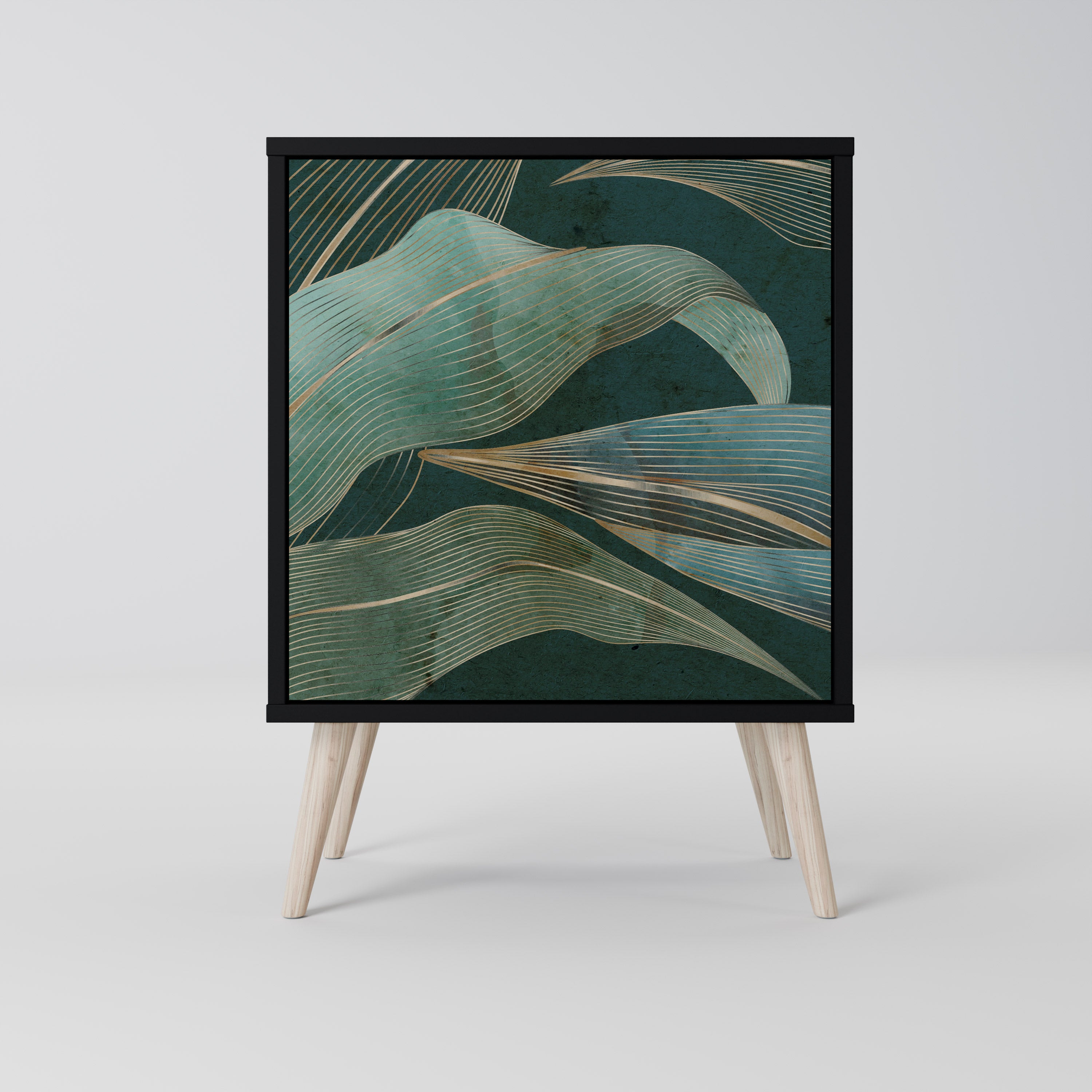 ROYAL GREEN Sideboard mit 1 Tür in Schwarz